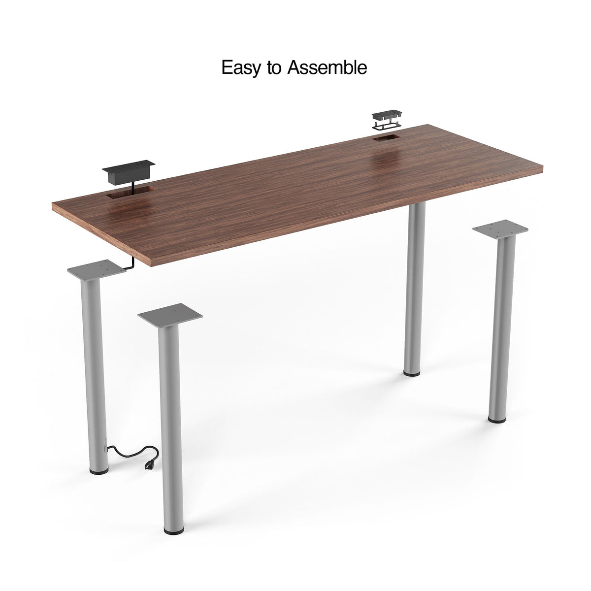 Union & Scale™ Essentials 60"W Computer and Writing Desk, Espresso