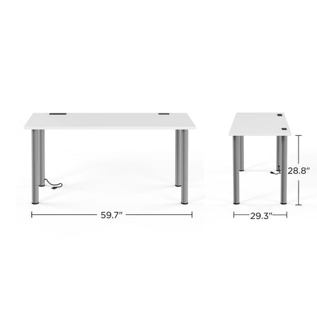 Union & Scale™ Essentials 60"W Computer and Writing Desk, White