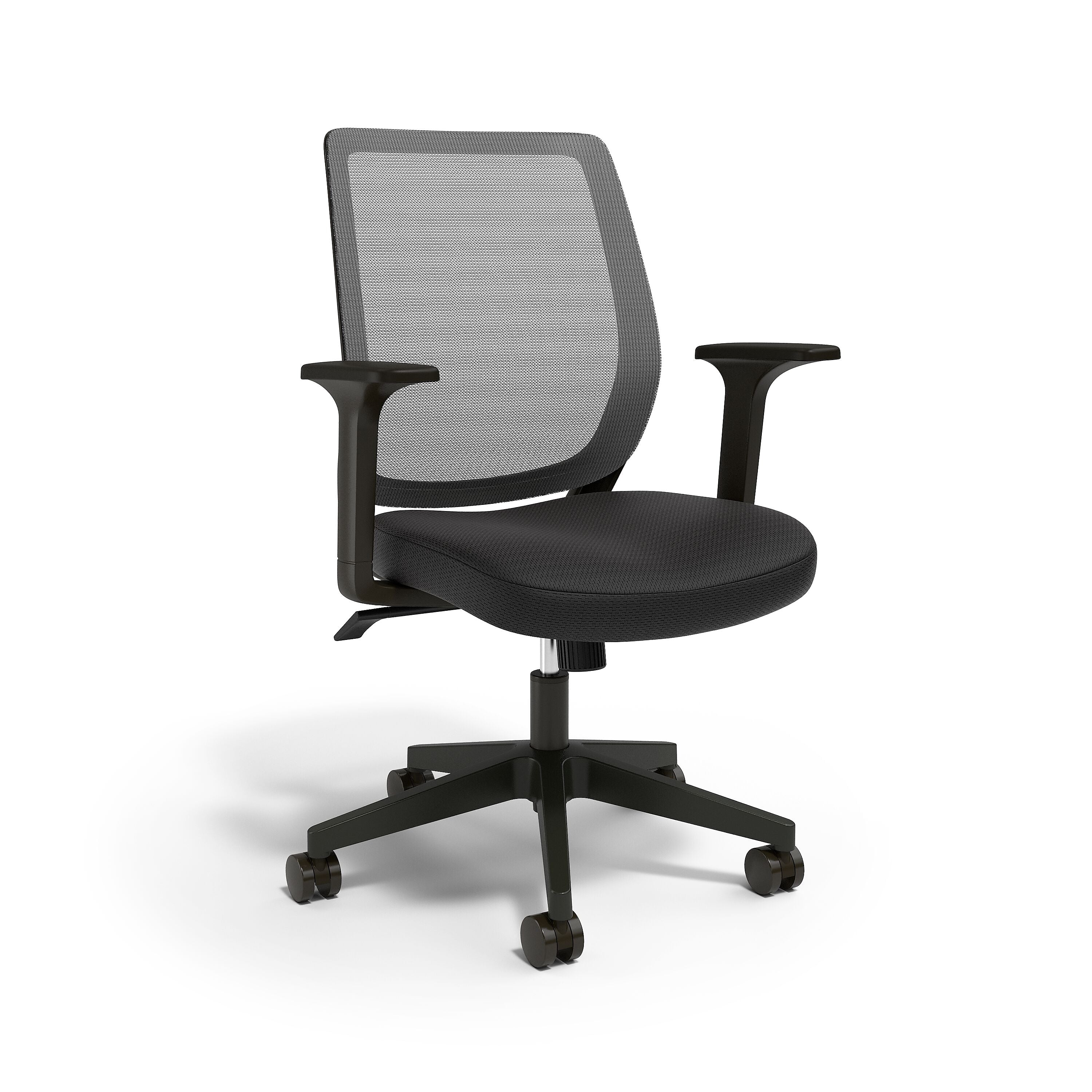 Union & Scale™ Essentials Ergonomic Fabric Swivel Task Chair, Black