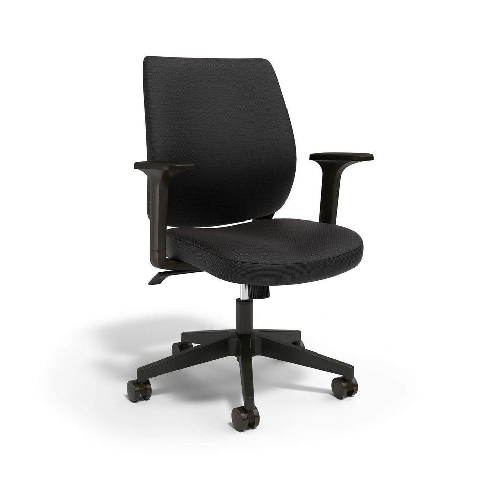 Union & Scale™ Essentials Ergonomic Fabric Swivel Task Chair, Black