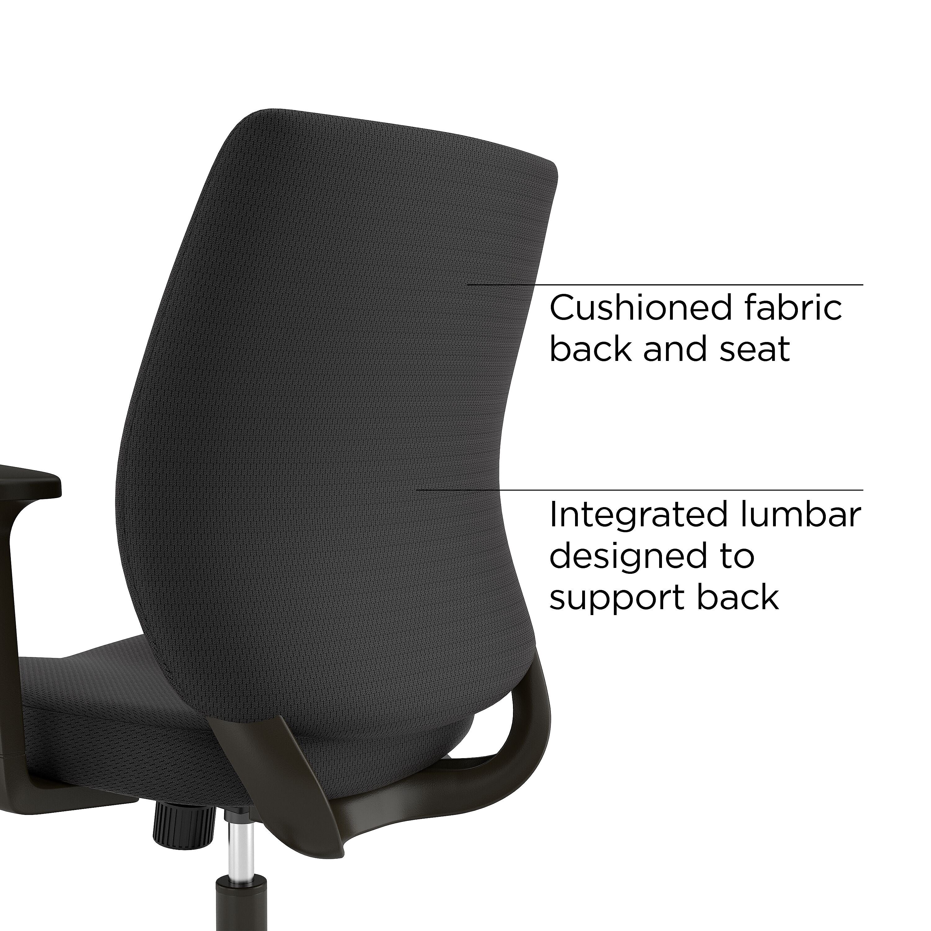 Union & Scale™ Essentials Ergonomic Fabric Swivel Task Chair, Black