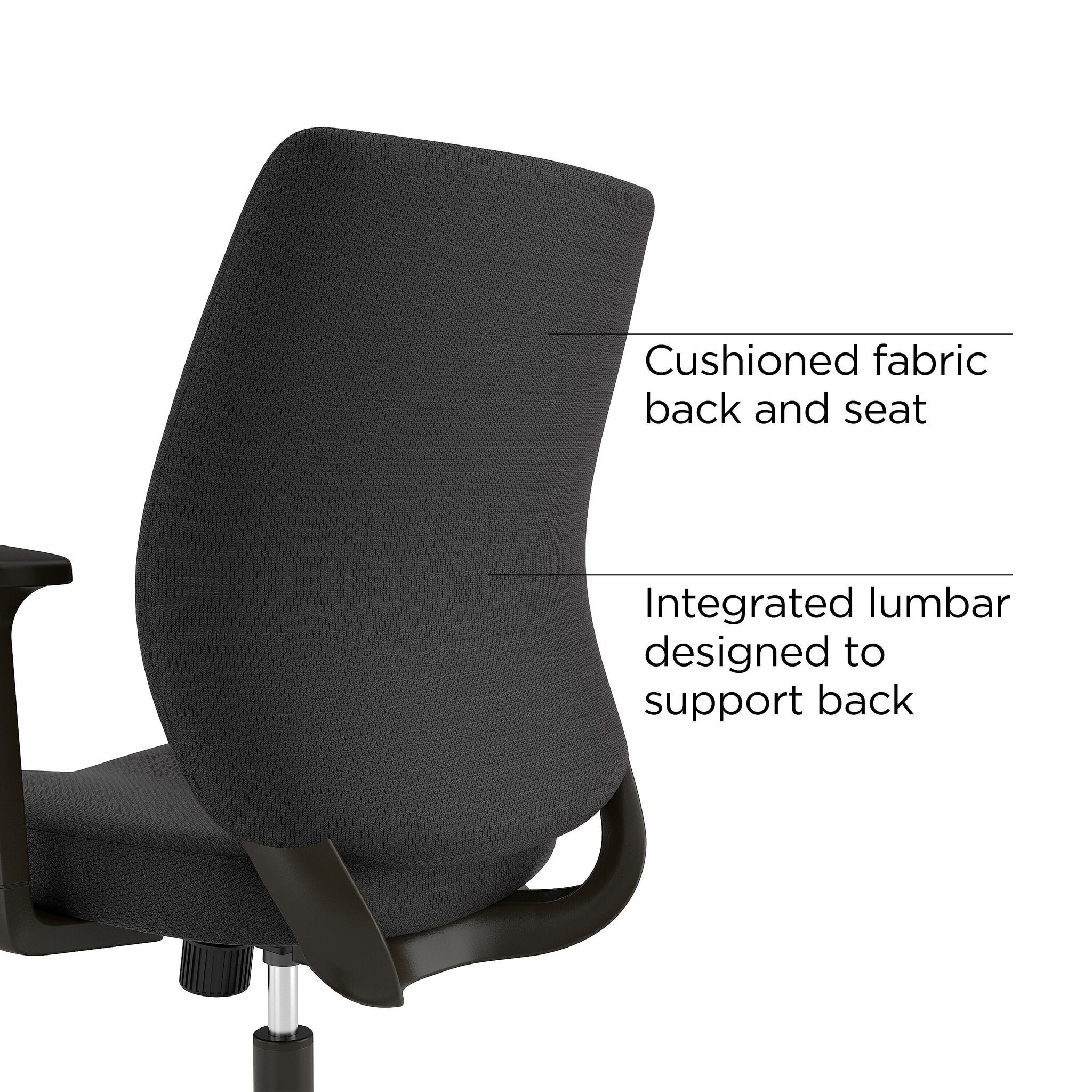 Union & Scale™ Essentials Ergonomic Fabric Swivel Task Chair, Black