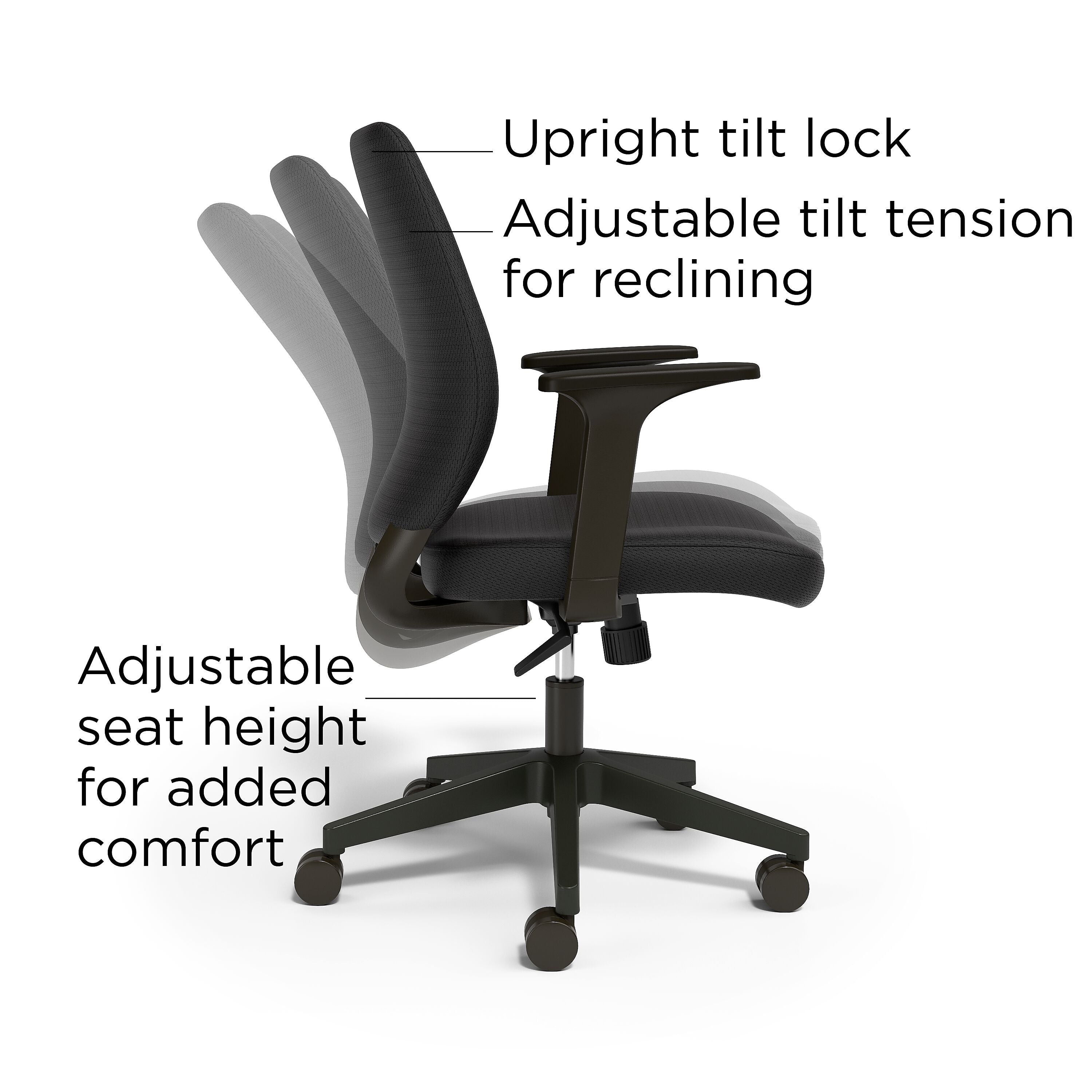 Union & Scale™ Essentials Ergonomic Fabric Swivel Task Chair, Black
