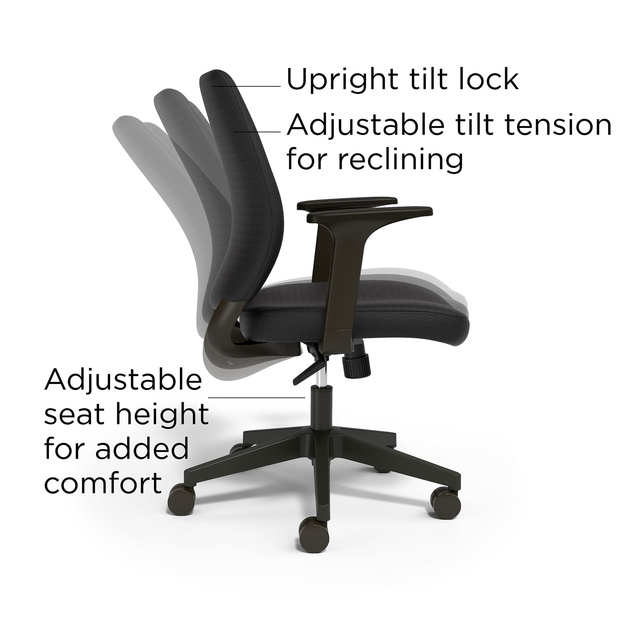 Union & Scale™ Essentials Ergonomic Fabric Swivel Task Chair, Black