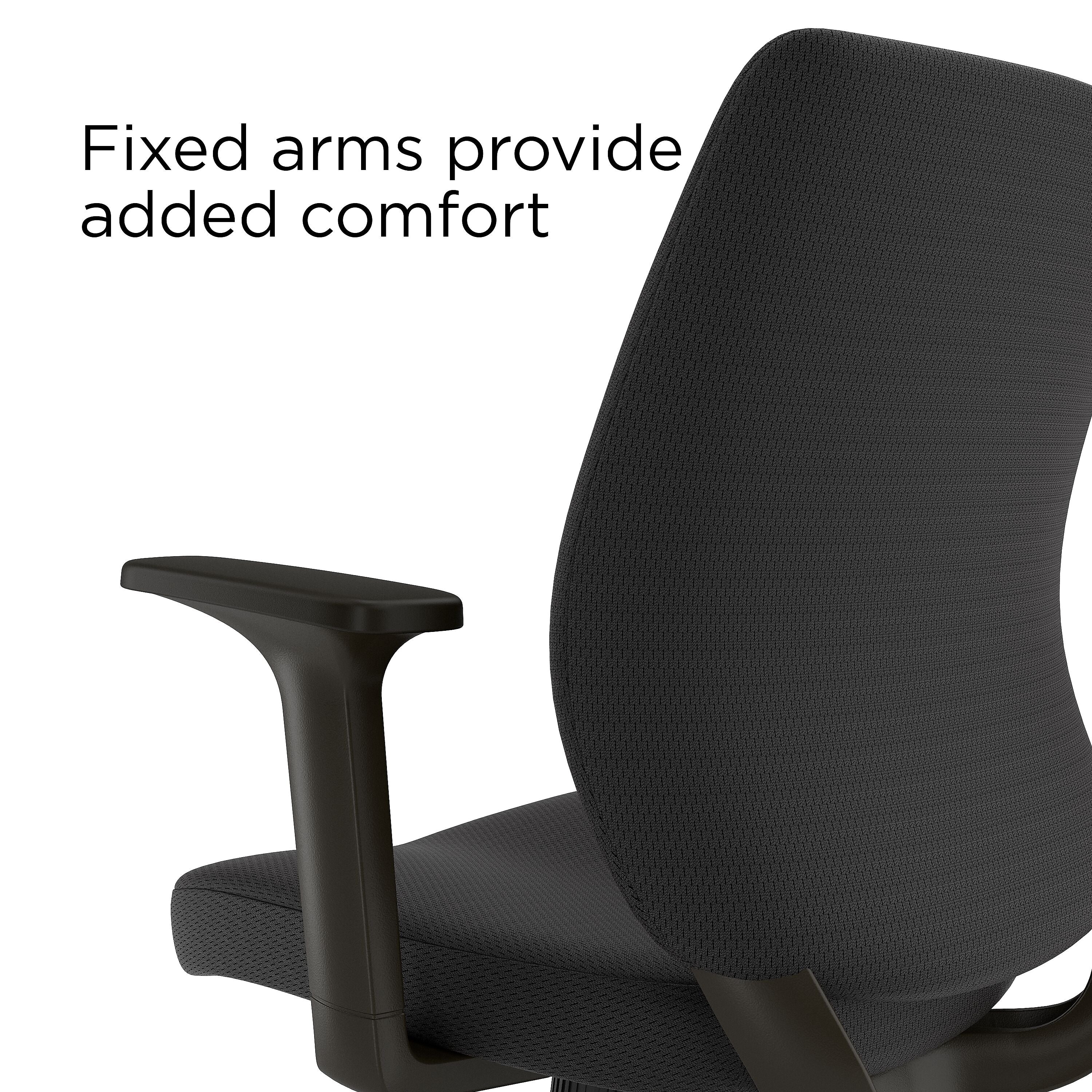 Union & Scale™ Essentials Ergonomic Fabric Swivel Task Chair, Black