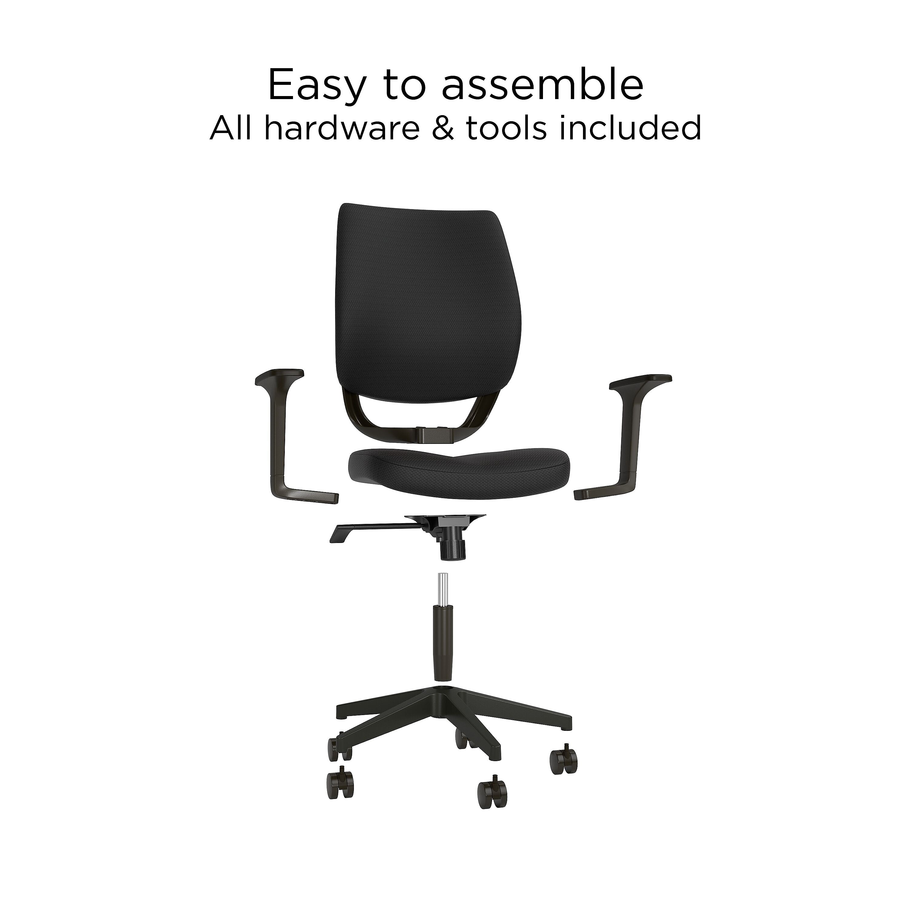 Union & Scale™ Essentials Ergonomic Fabric Swivel Task Chair, Black