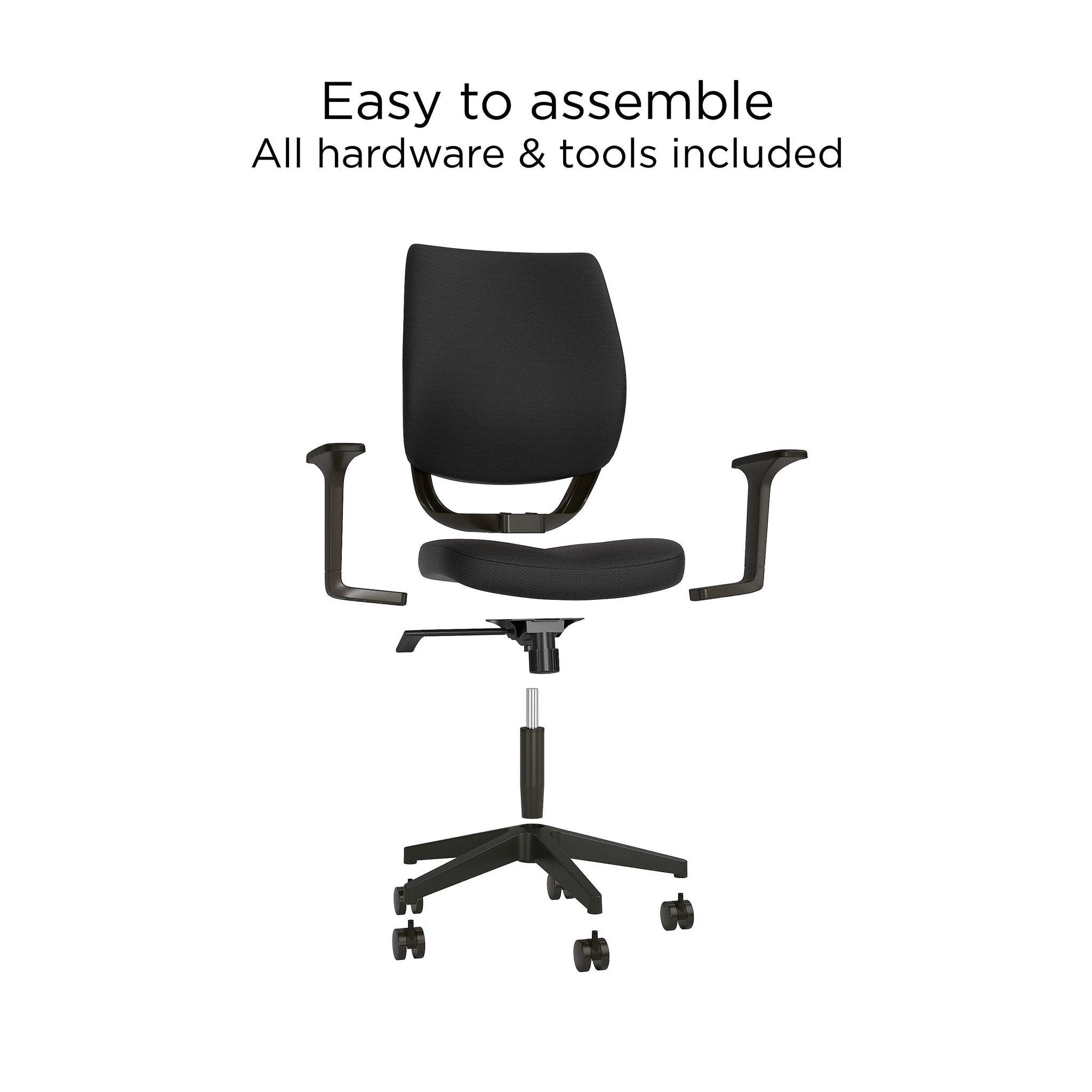 Union & Scale™ Essentials Ergonomic Fabric Swivel Task Chair, Black