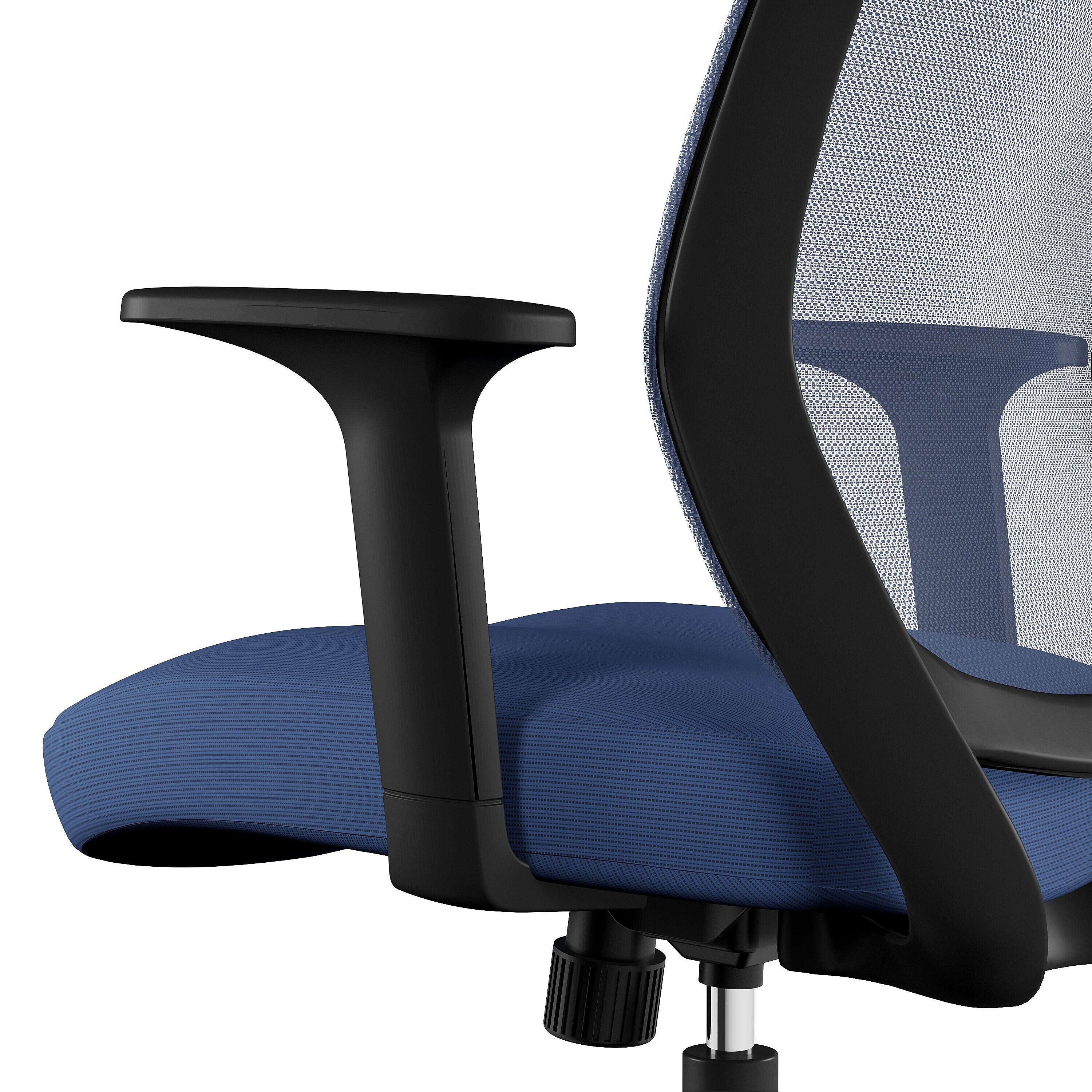 Union & Scale™ Essentials Ergonomic Fabric Swivel Task Chair, Blue
