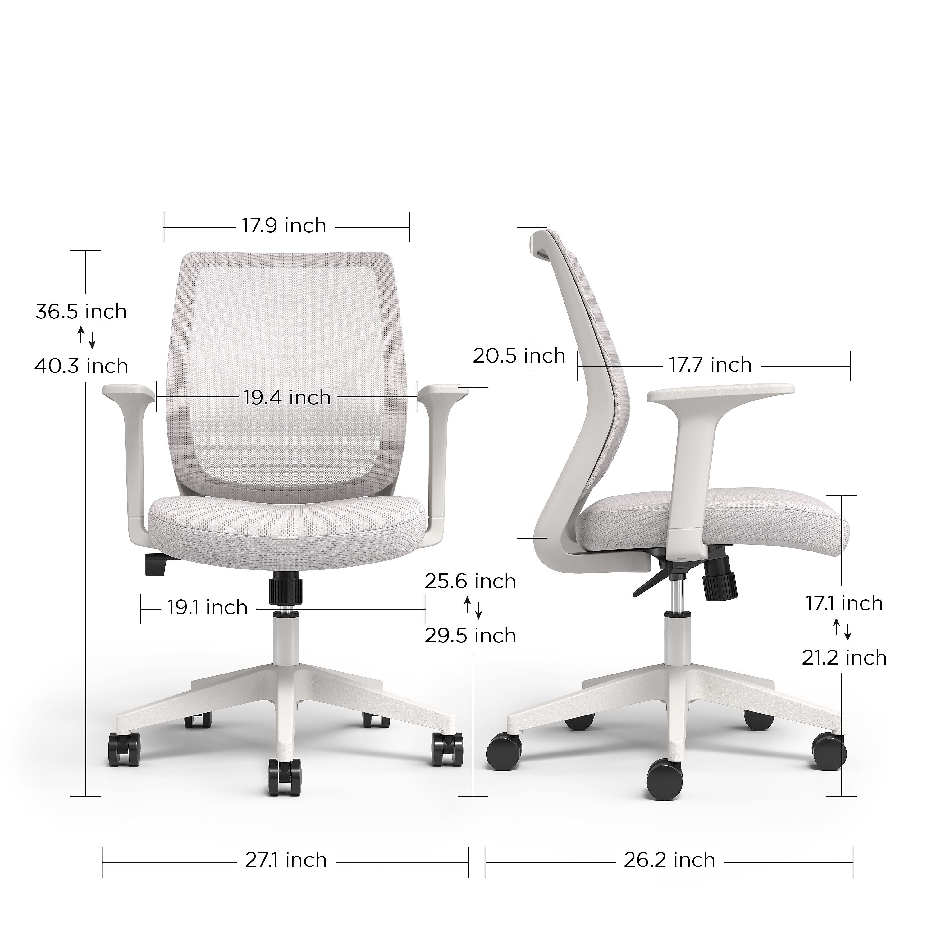 Union & Scale™ Essentials Ergonomic Fabric Swivel Task Chair, Gray