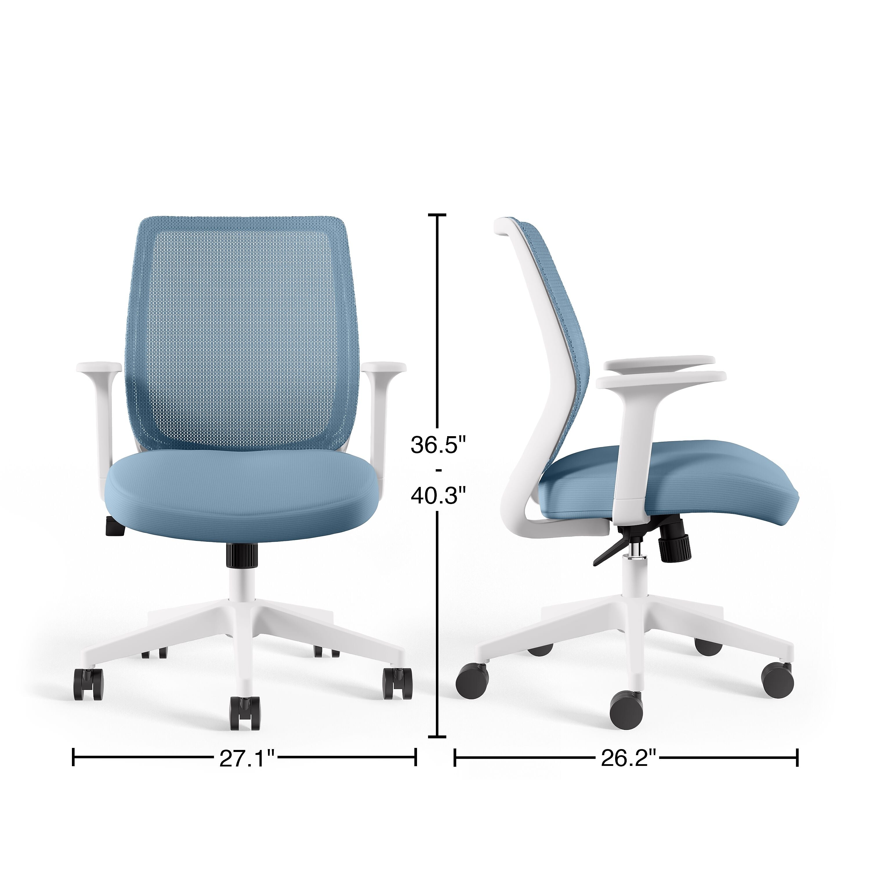 Union & Scale™ Essentials Ergonomic Fabric Swivel Task Chair, Seafoam