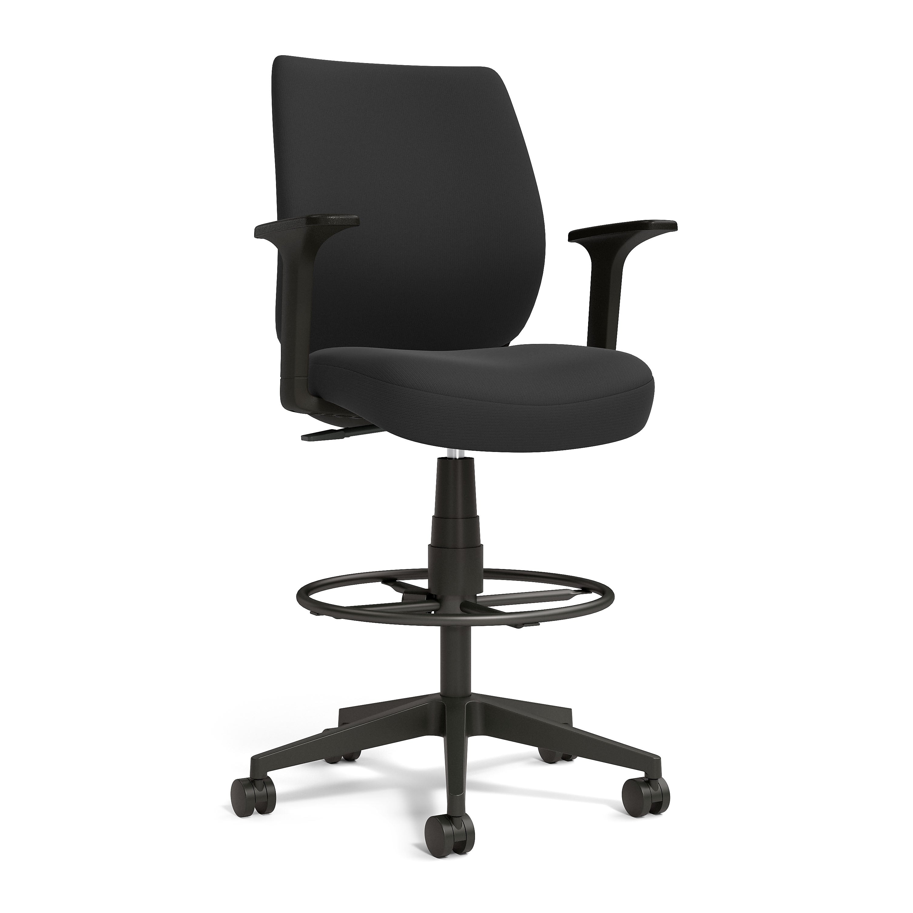 Union & Scale™ Essentials Fabric Drafting Stool, Black