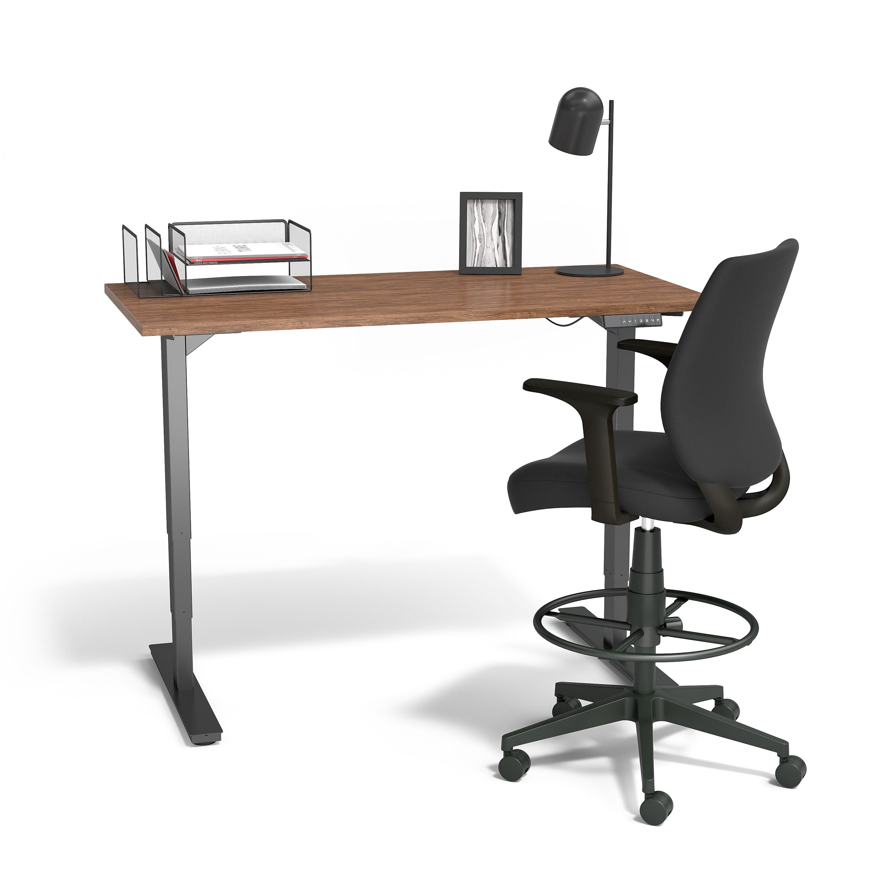 Union & Scale™ Essentials Fabric Drafting Stool, Black