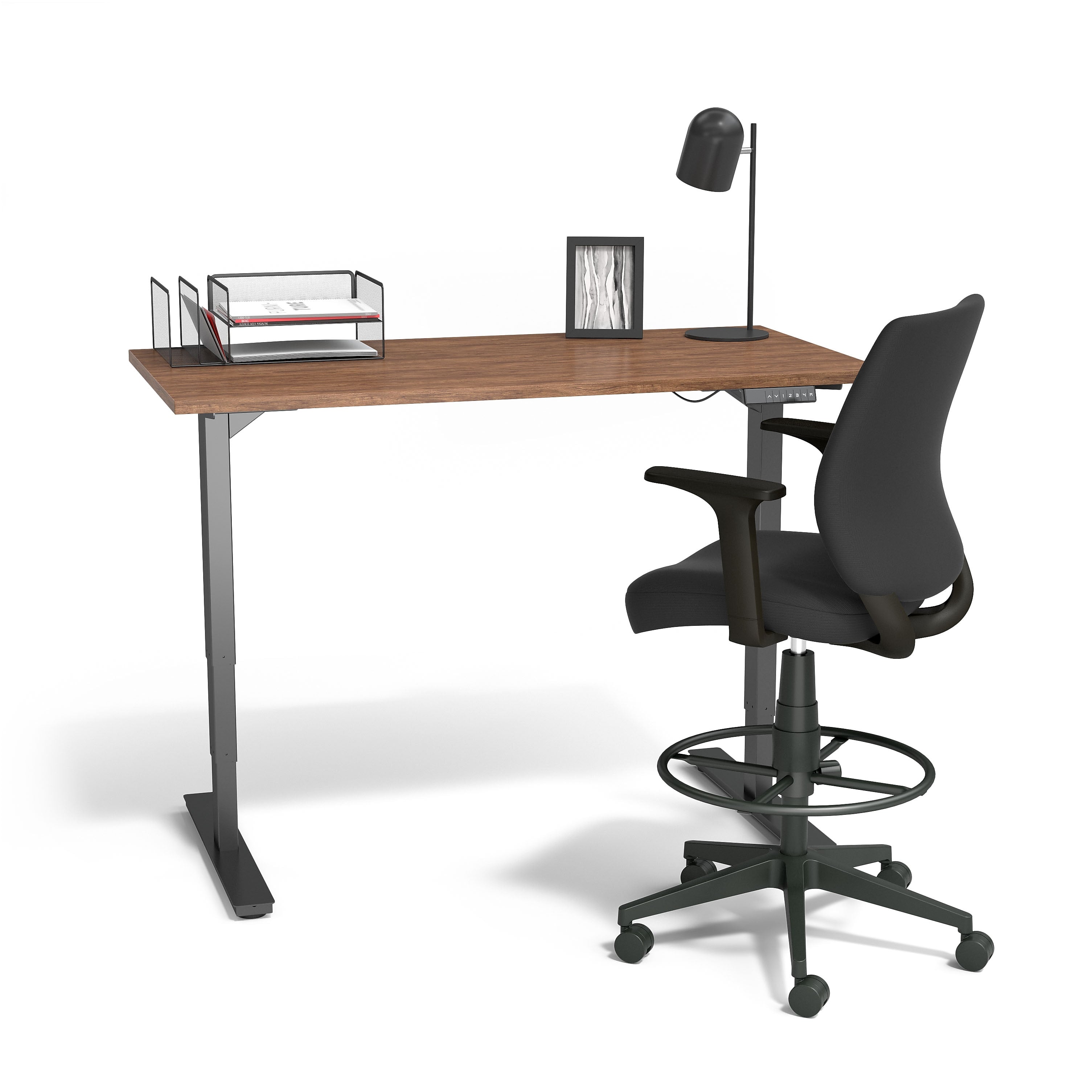 Union & Scale™ Essentials Fabric Drafting Stool, Black