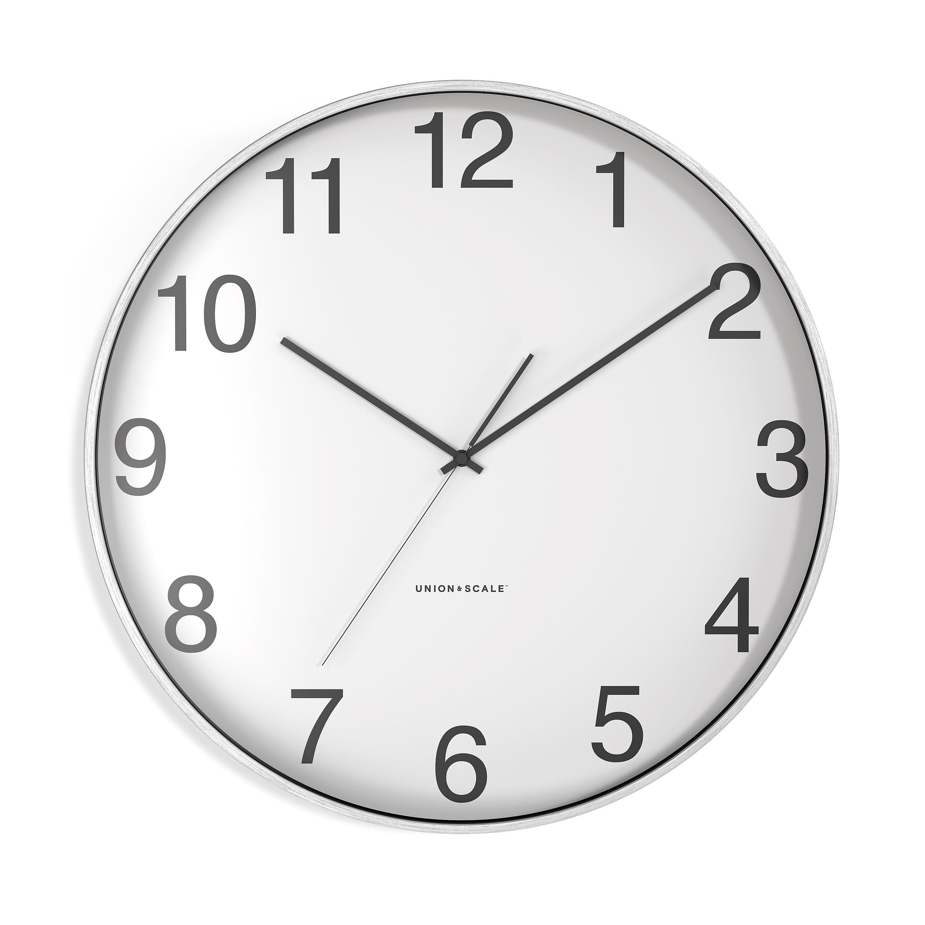Union & Scale™ Essentials Wall Clock, Aluminum, 12