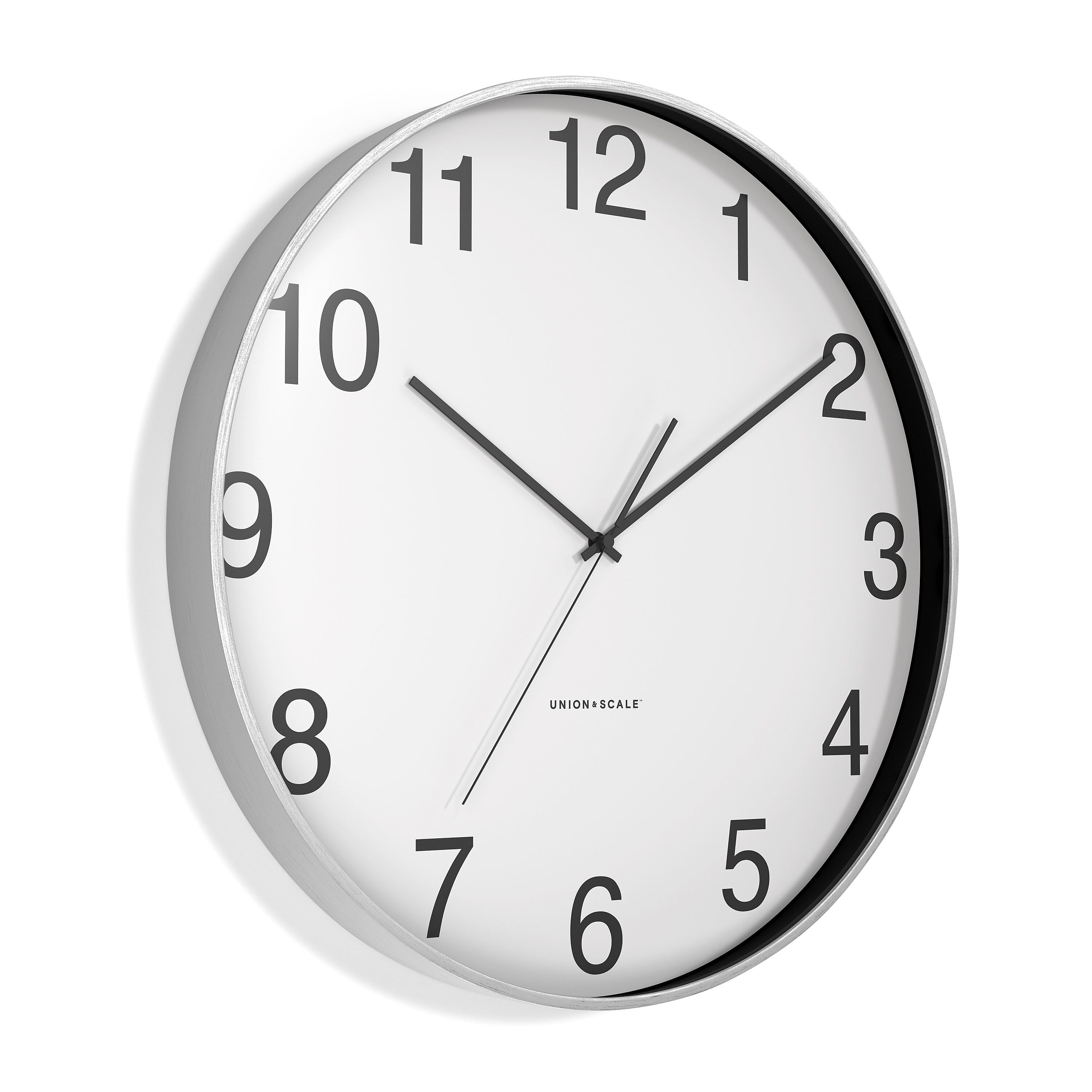 Union & Scale™ Essentials Wall Clock, Aluminum, 12
