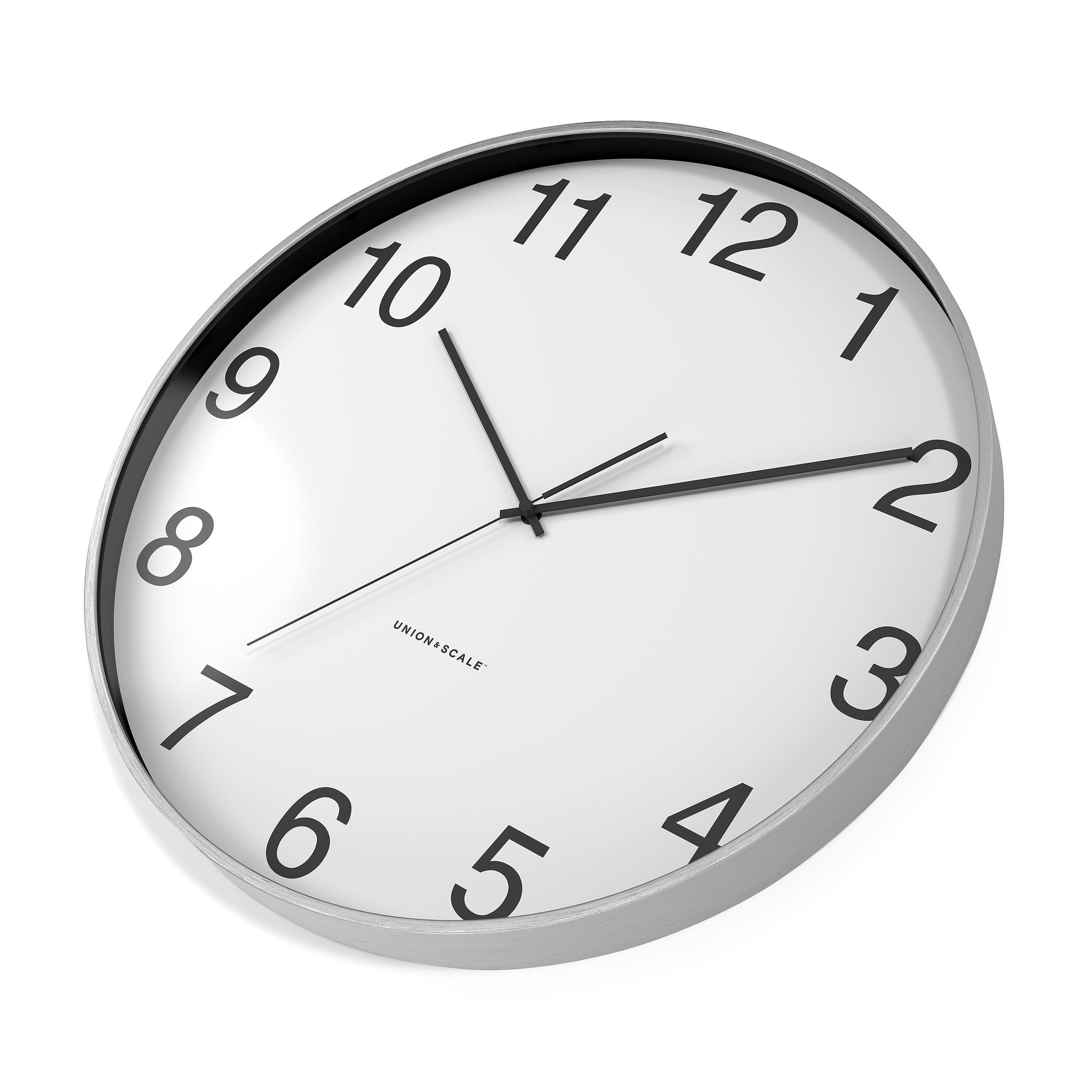 Union & Scale™ Essentials Wall Clock, Aluminum, 12