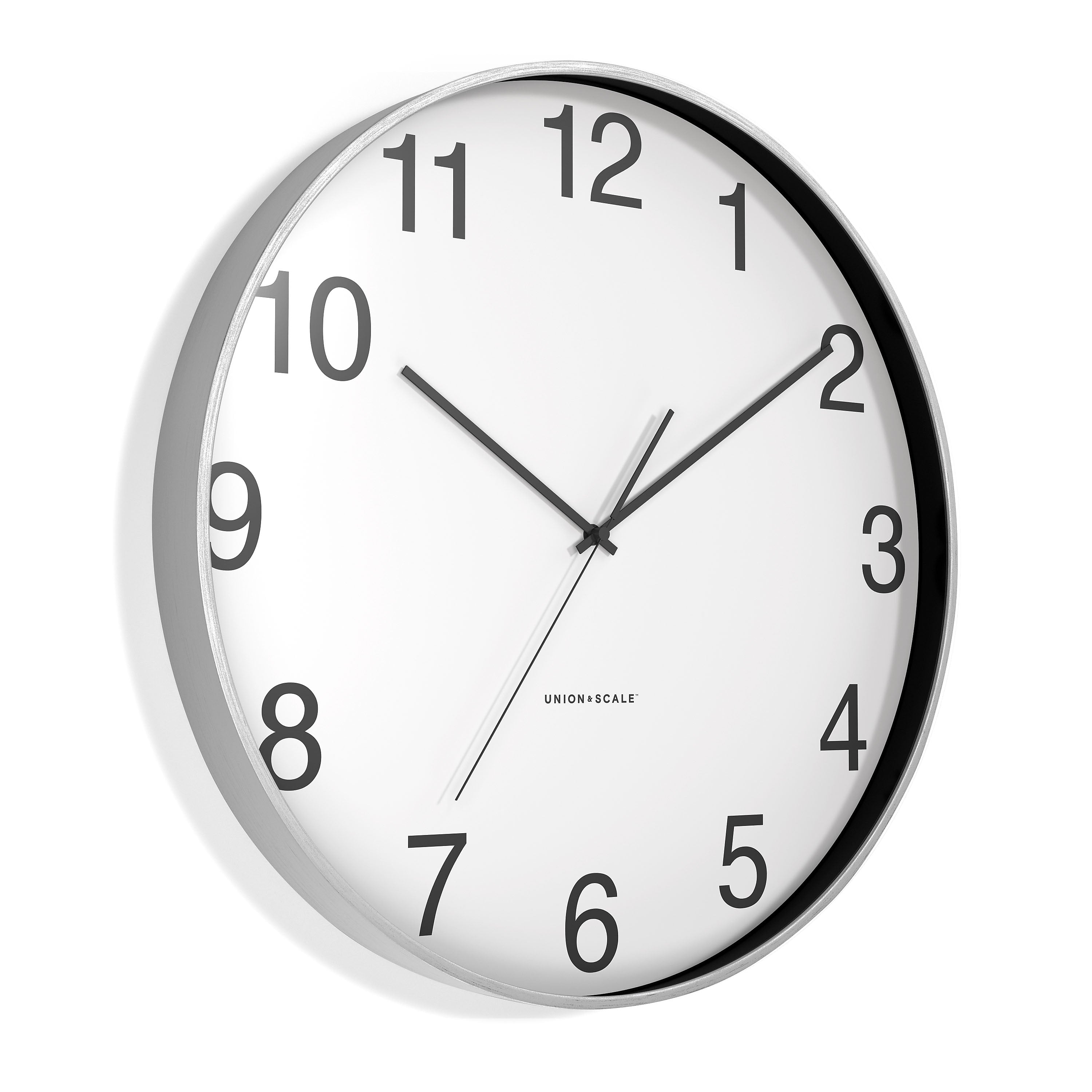 Union & Scale™ Essentials Wall Clock, Aluminum, 16