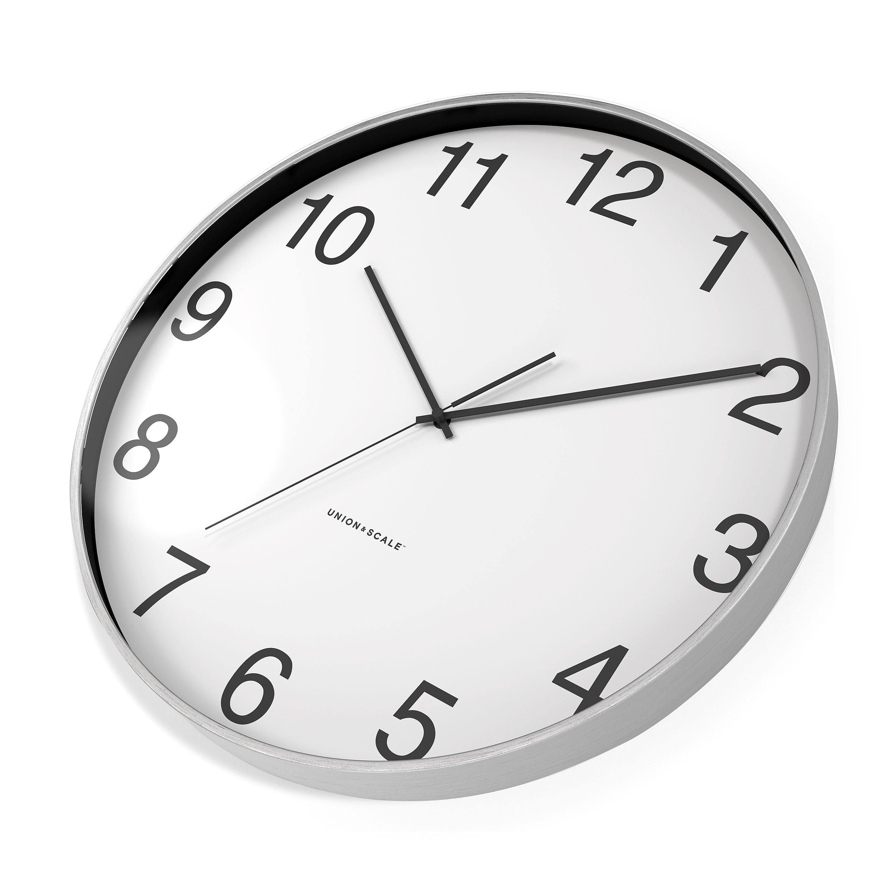 Union & Scale™ Essentials Wall Clock, Aluminum, 16