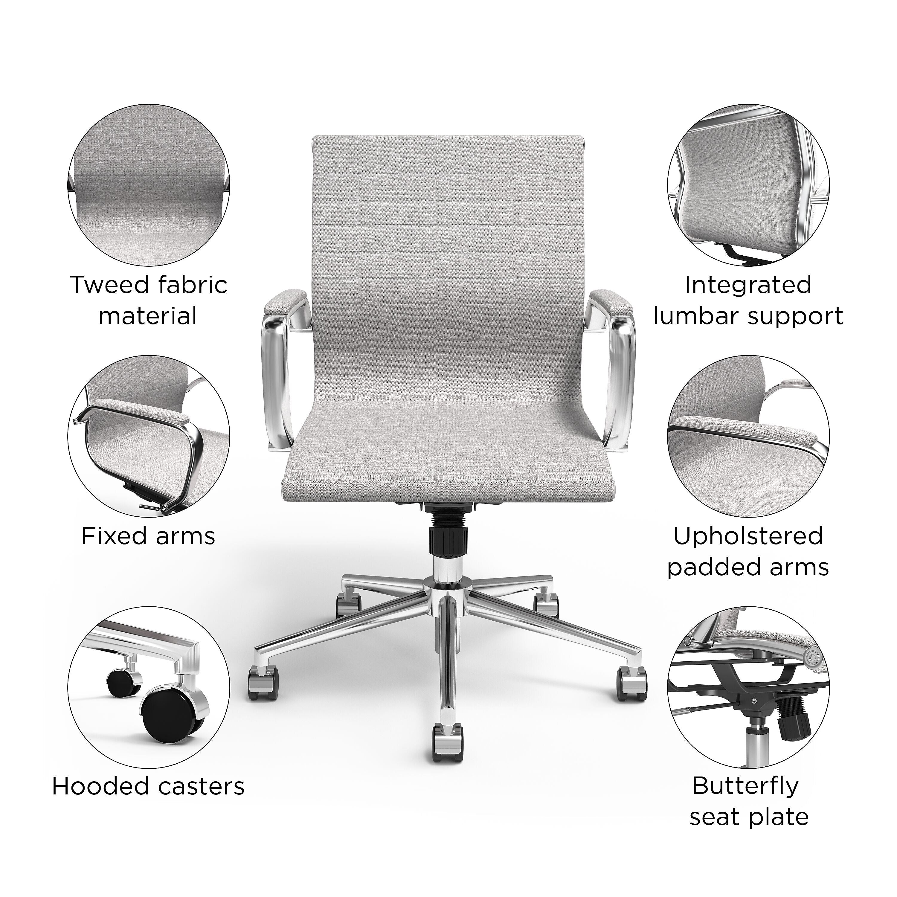 Union & Scale™ Everell Ergonomic Fabric Manager Chair, Heather Gray