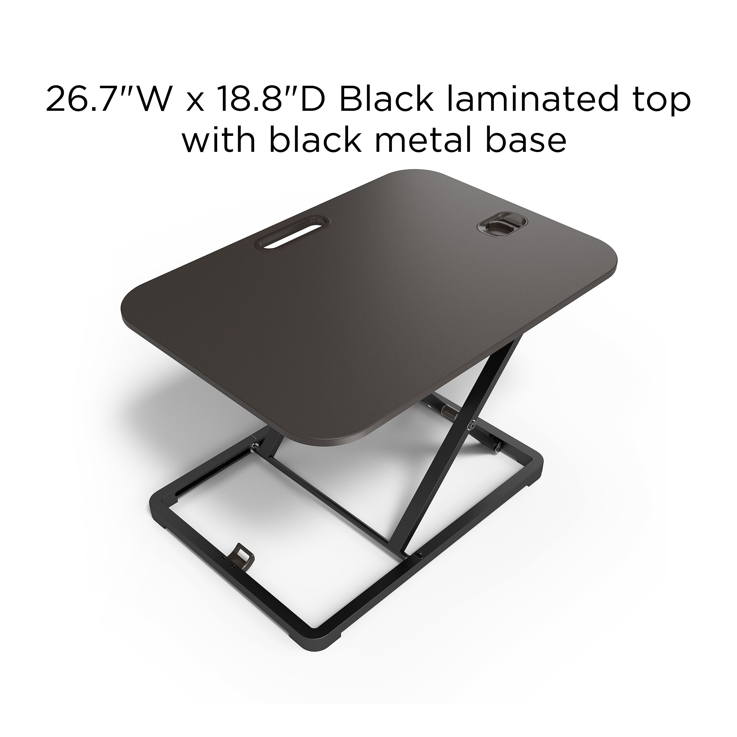 Union & Scale™ FlexFit™ 27"W Manual Rectangular Adjustable Desk Converter, Black