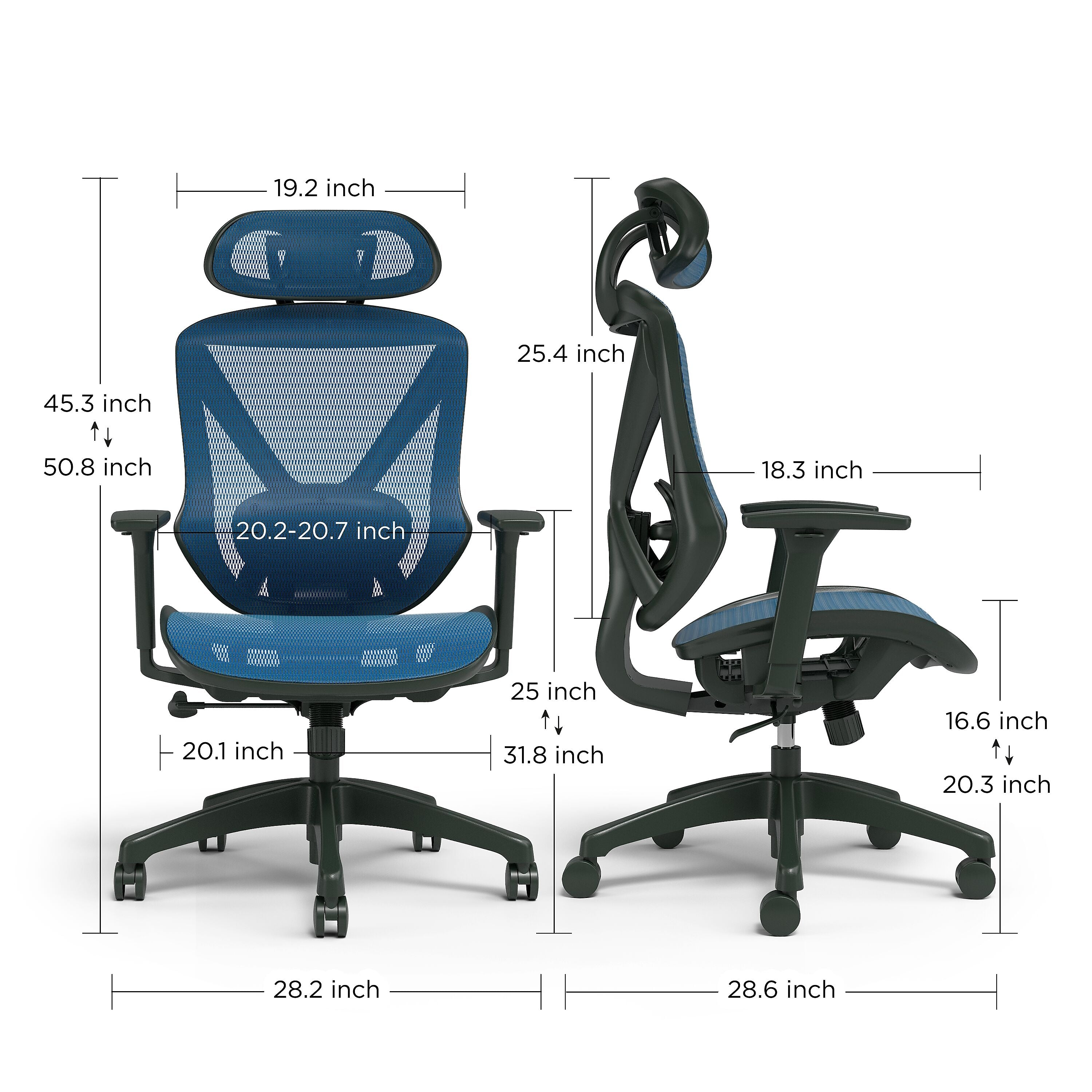 Union & Scale™ FlexFit™ Dexley Ergonomic Mesh Swivel Task Chair, Blue