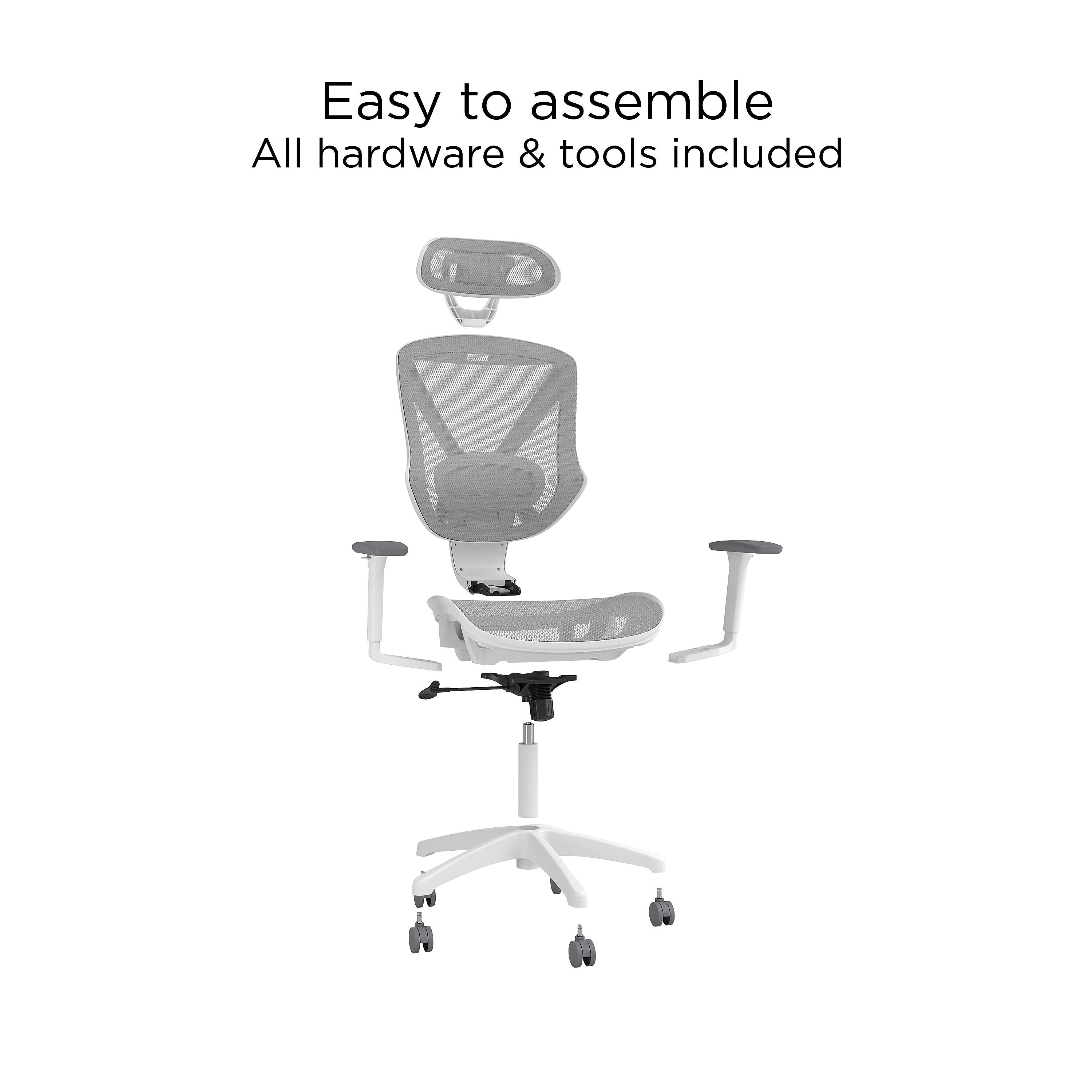 Union & Scale FlexFit Dexley Ergonomic Mesh Swivel Task Chair, Gray
