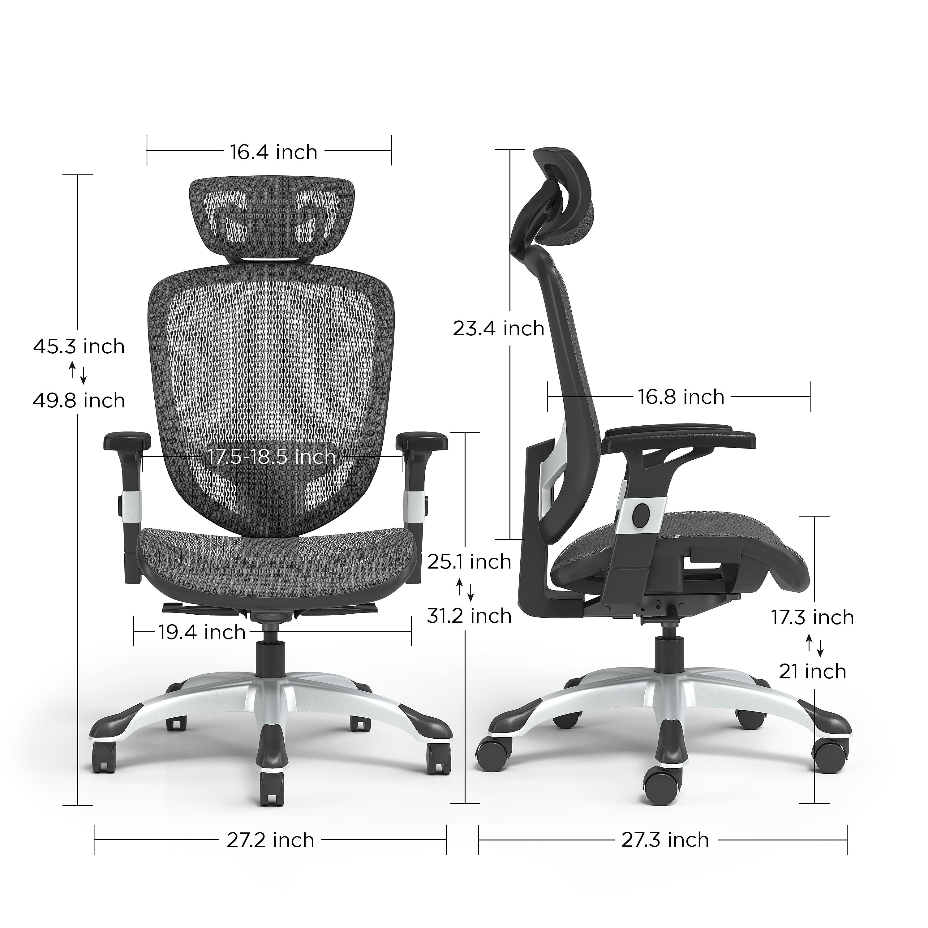 Union & Scale™ FlexFit™ Hyken Ergonomic Mesh Swivel Task Chair, Black