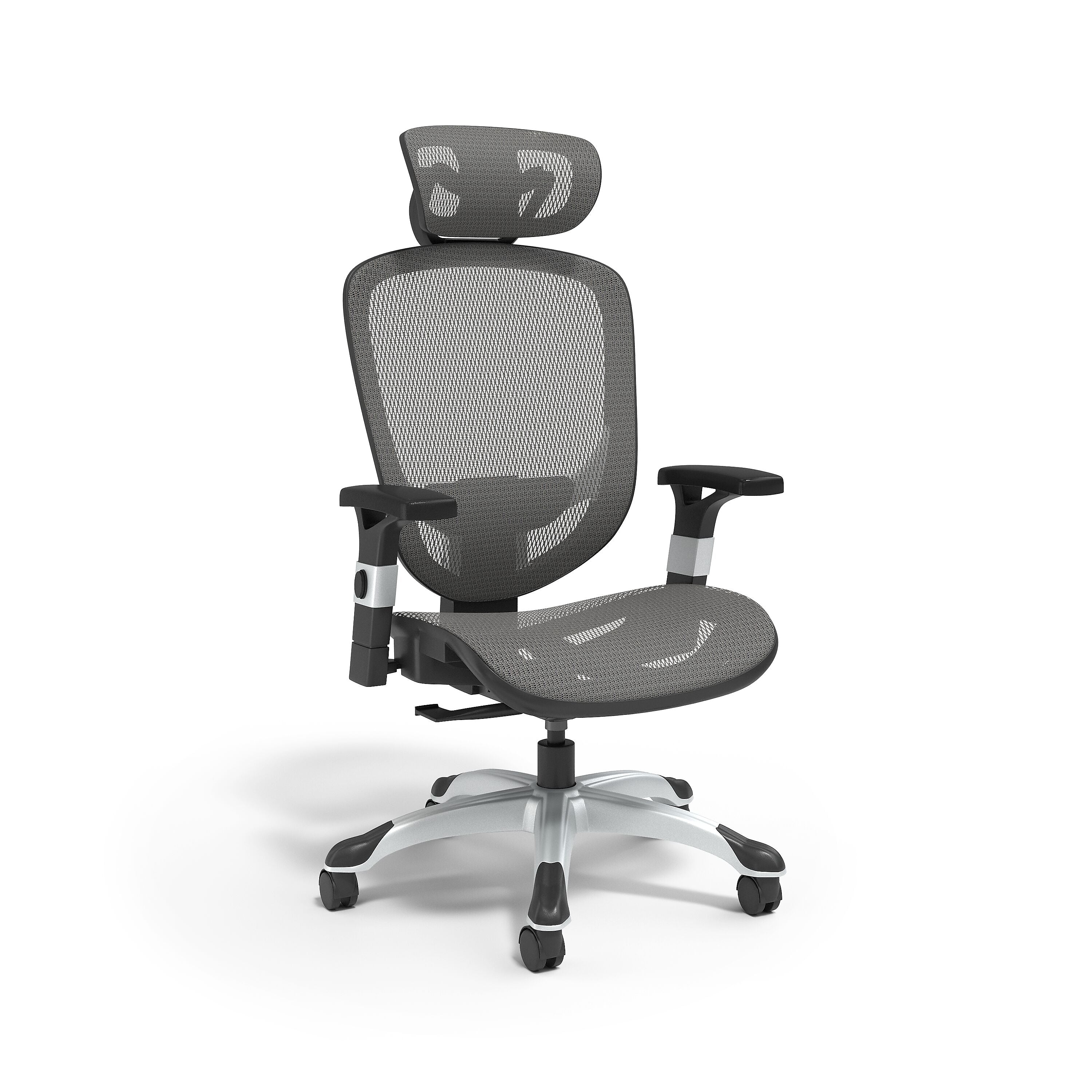 Union & Scale™ FlexFit™ Hyken Ergonomic Mesh Swivel Task Chair, Charcoal Gray