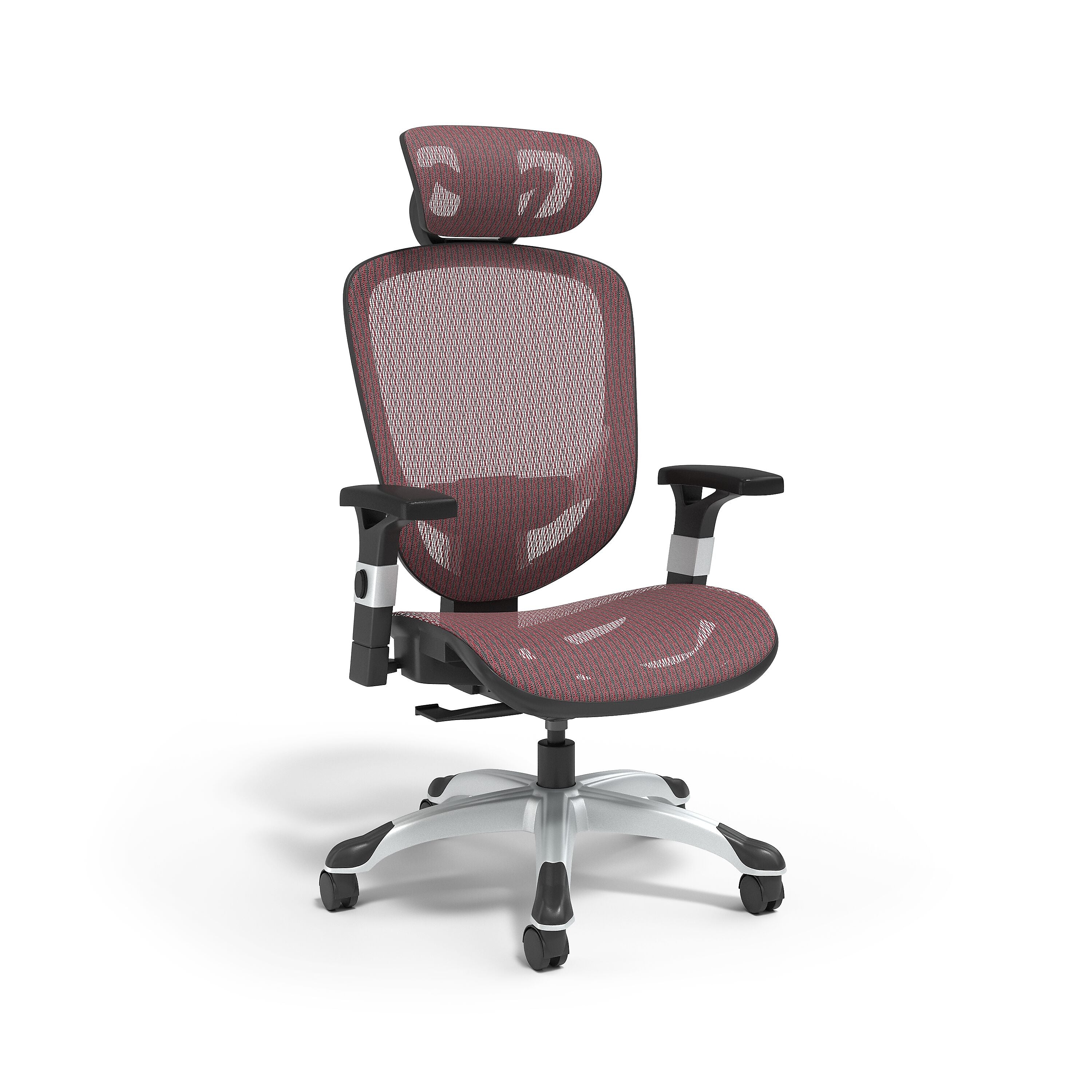 Union & Scale™ FlexFit™ Hyken Ergonomic Mesh Swivel Task Chair, Maroon