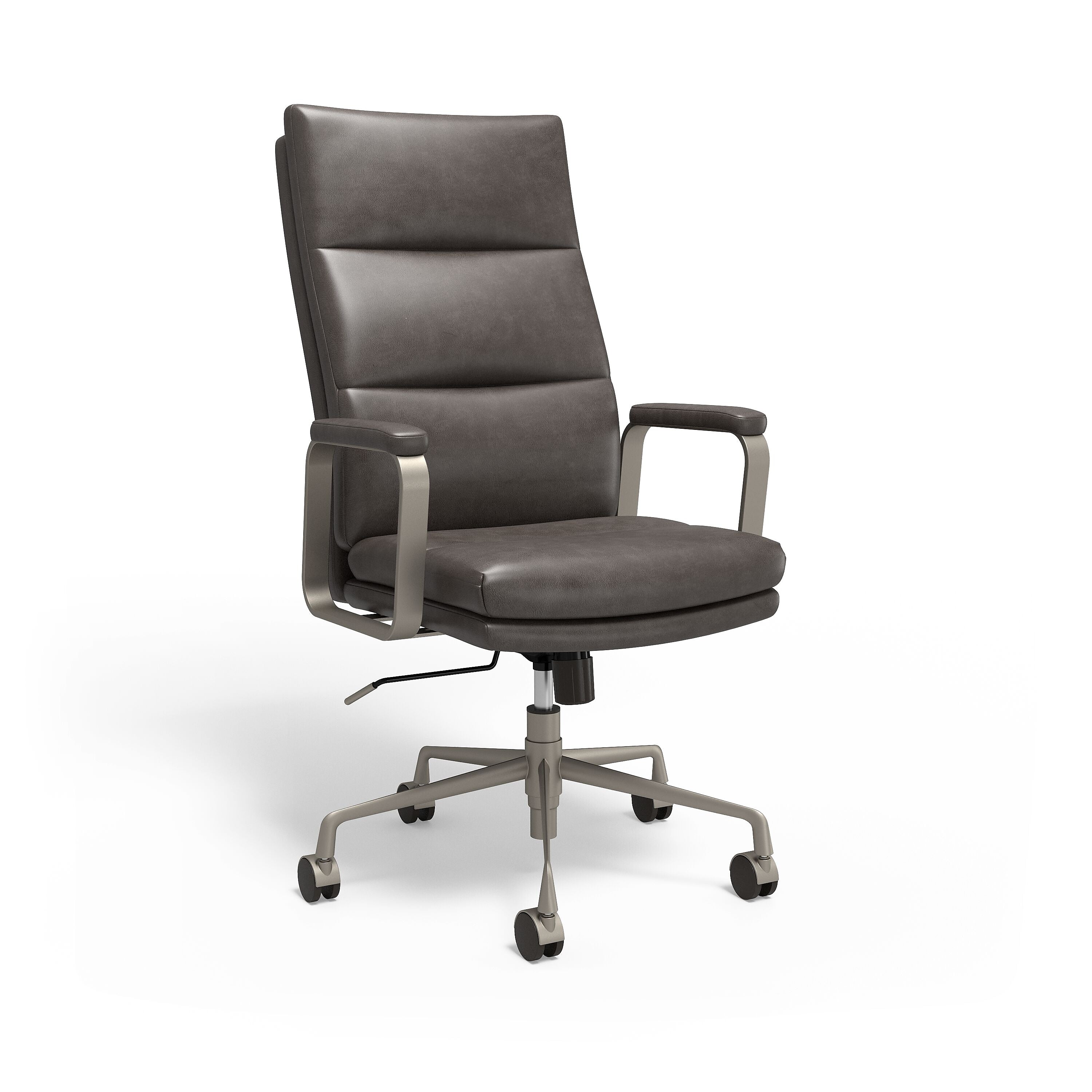 Union & Scale™ Industria 3-40C Ergonomic Bonded Leather Swivel Manager Chair, Gray
