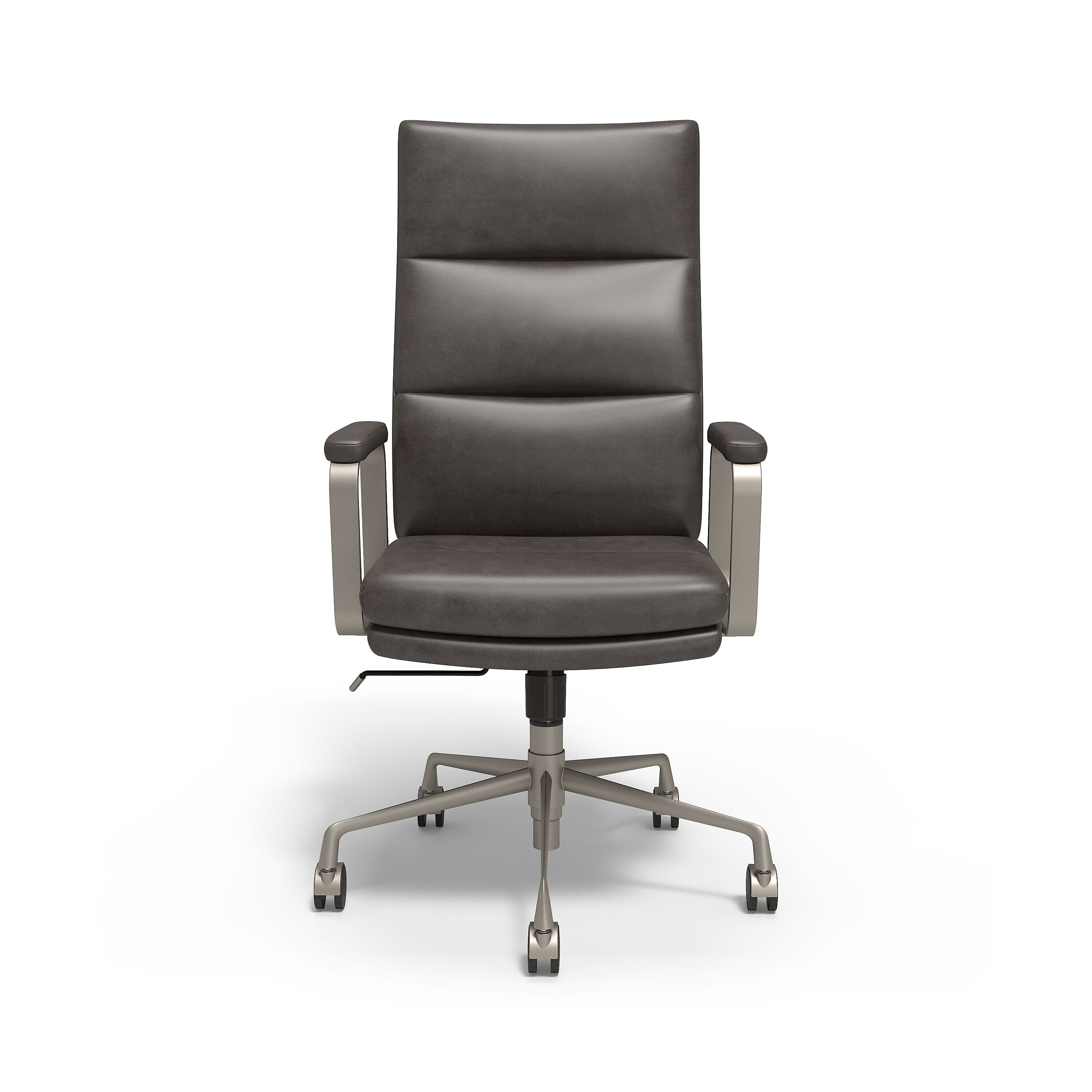 Union & Scale™ Industria 3-40C Ergonomic Bonded Leather Swivel Manager Chair, Gray