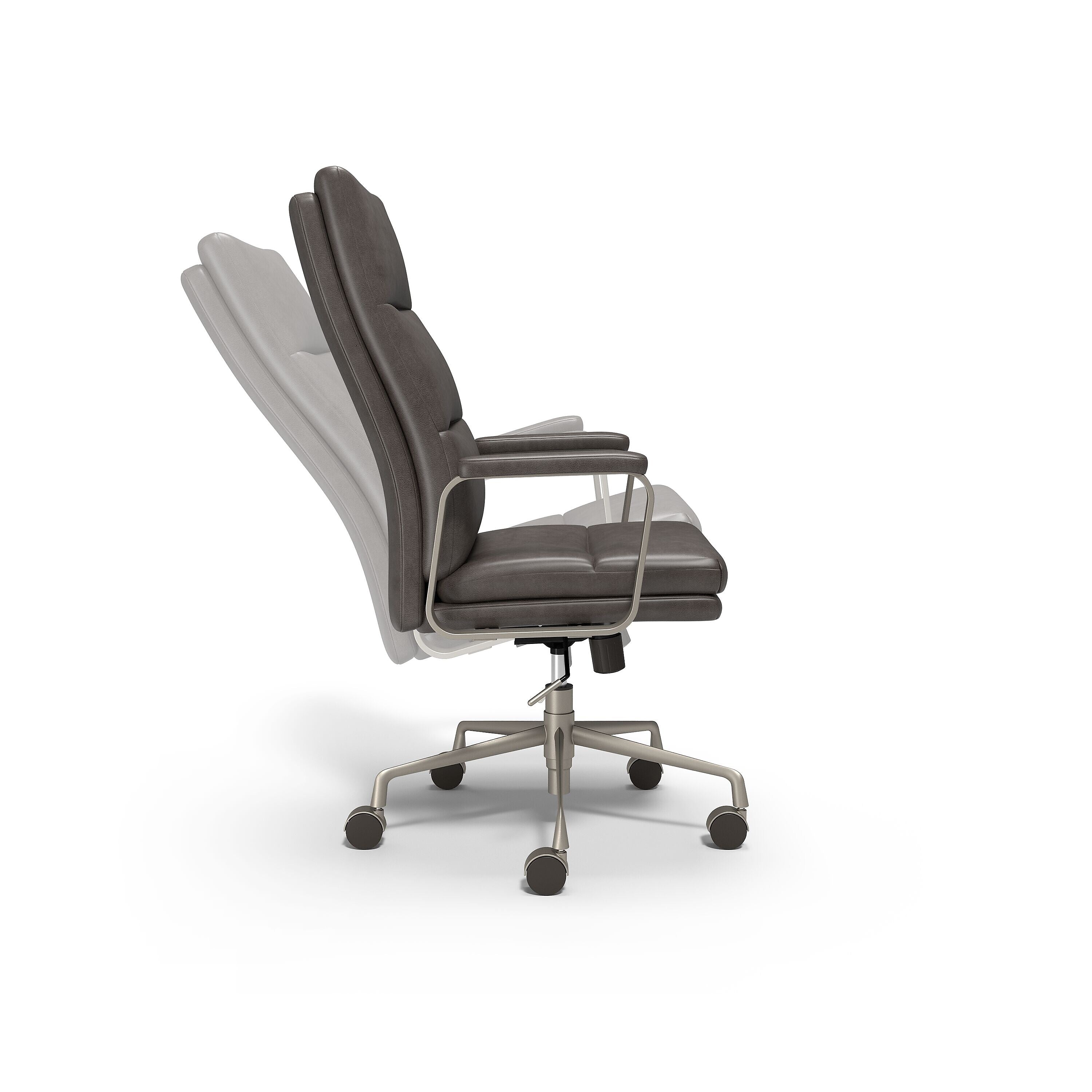 Union & Scale™ Industria 3-40C Ergonomic Bonded Leather Swivel Manager Chair, Gray