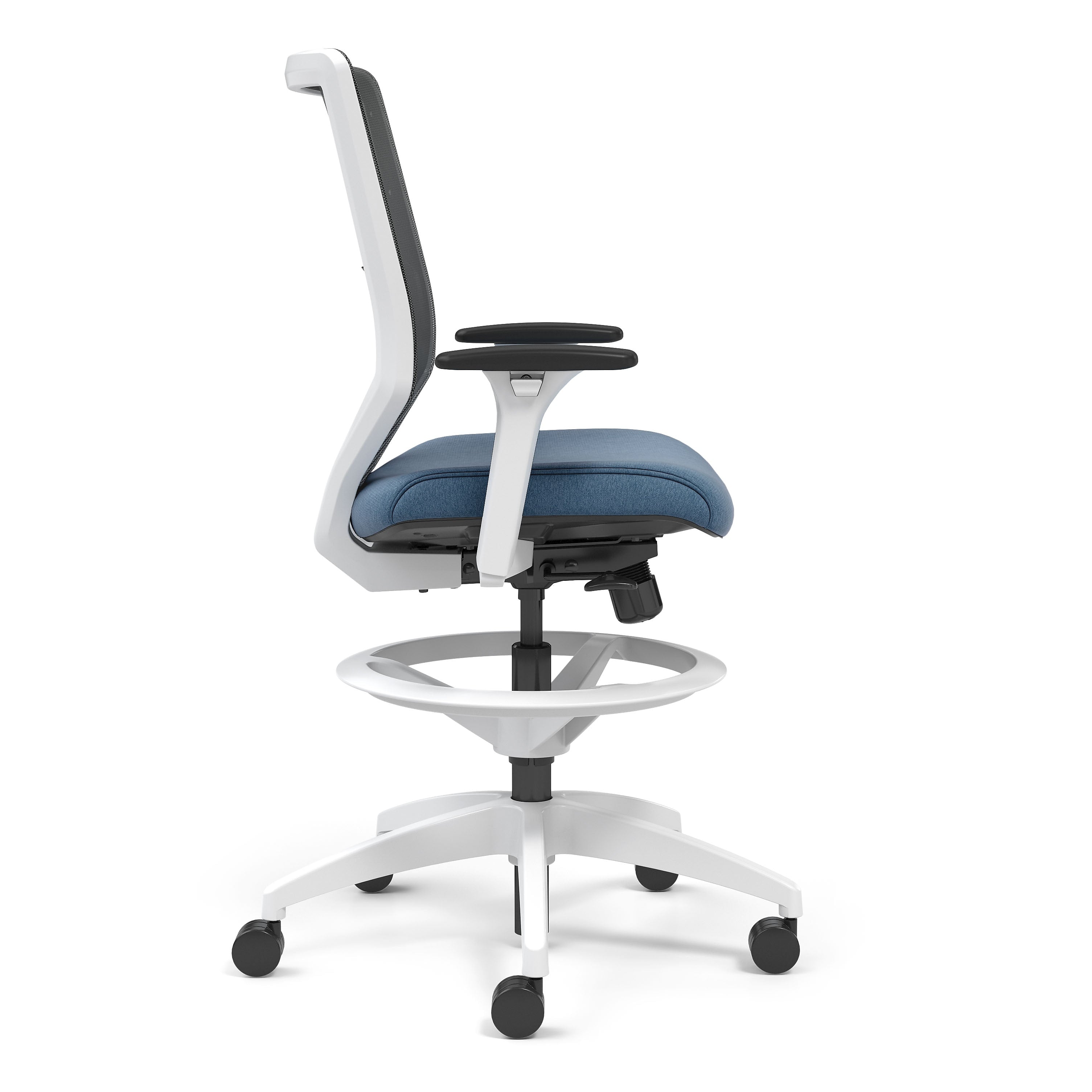 Union & Scale™ Lewis Mesh Back Computer and Desk Stool, Tool-Less Assembly, Carolina
