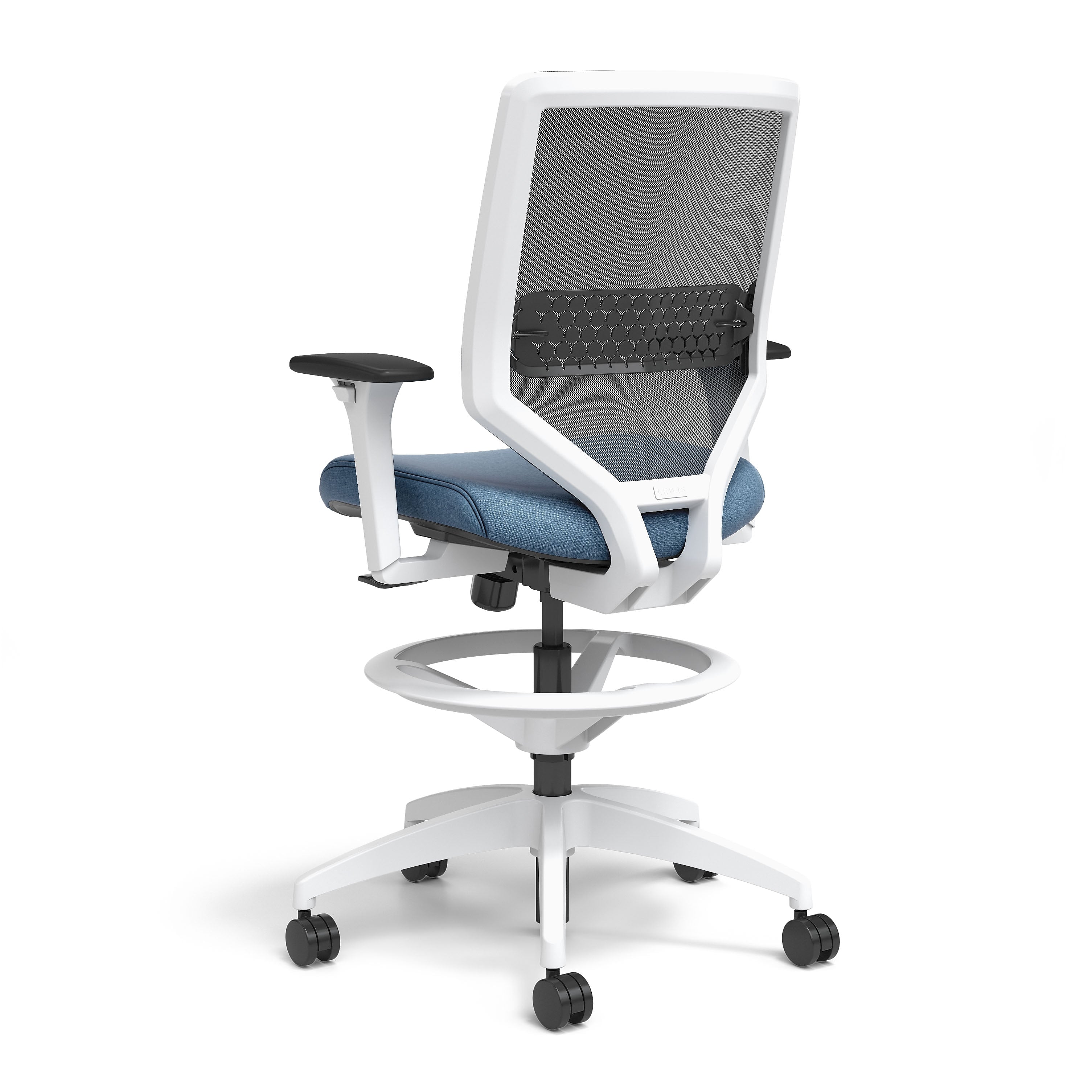 Union & Scale™ Lewis Mesh Back Computer and Desk Stool, Tool-Less Assembly, Carolina