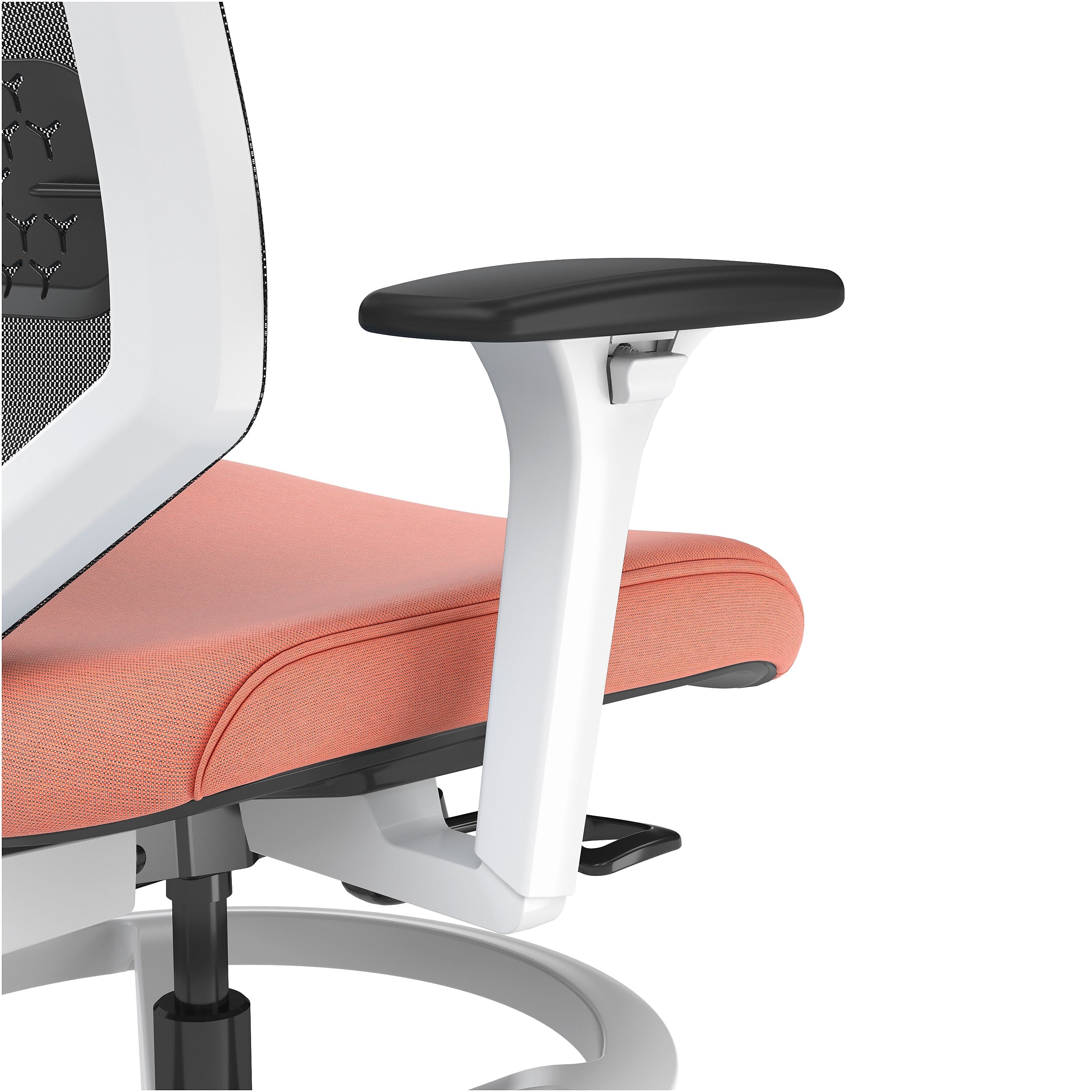 Union & Scale™ Lewis Mesh Back Computer and Desk Stool, Tool-Less Assembly, Salmon