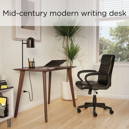 Union & Scale™ MidMod 42"W Writing Desk, Espresso