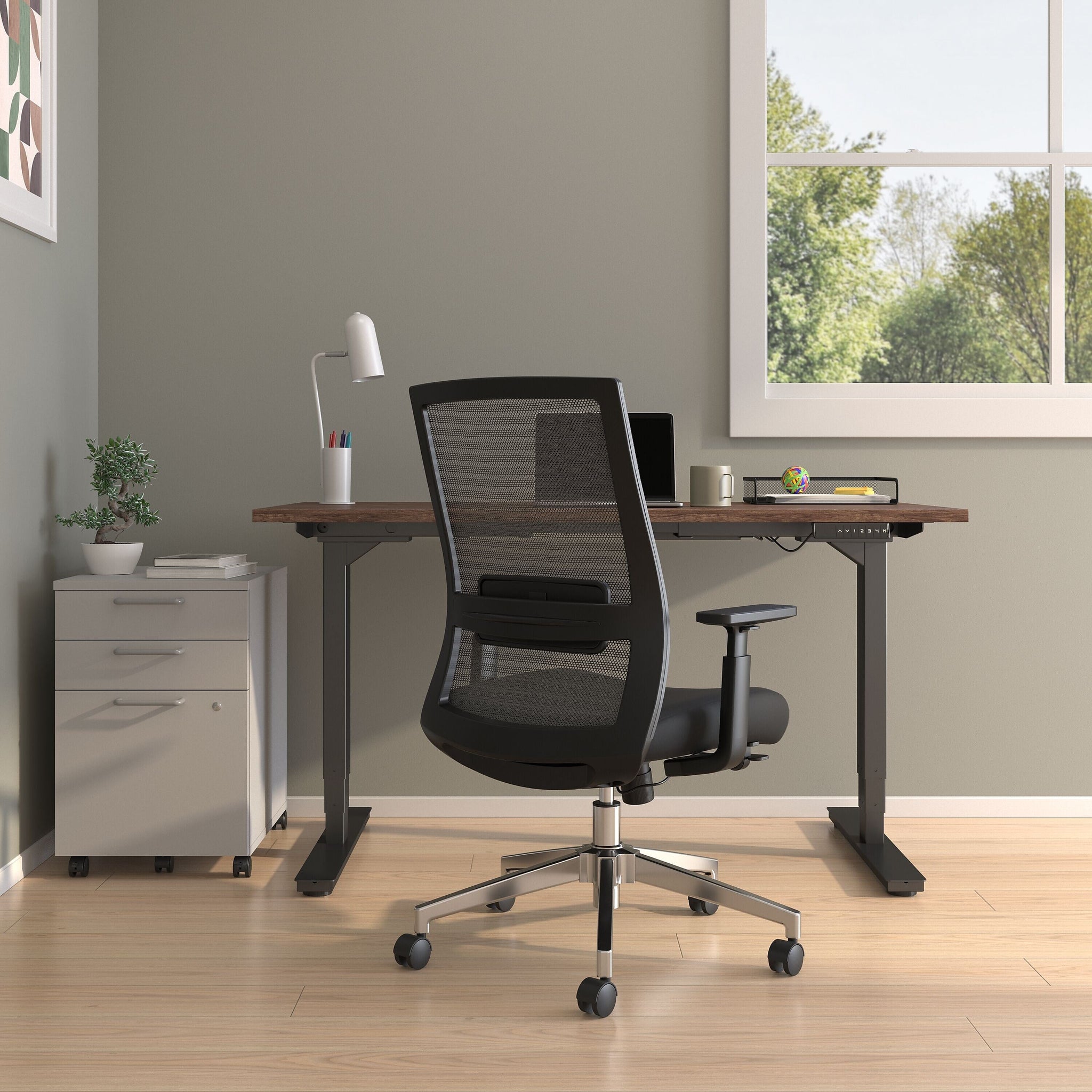 Union & Scale Prestige Marrett Ergonomic Fabric Swivel Task Chair, Black