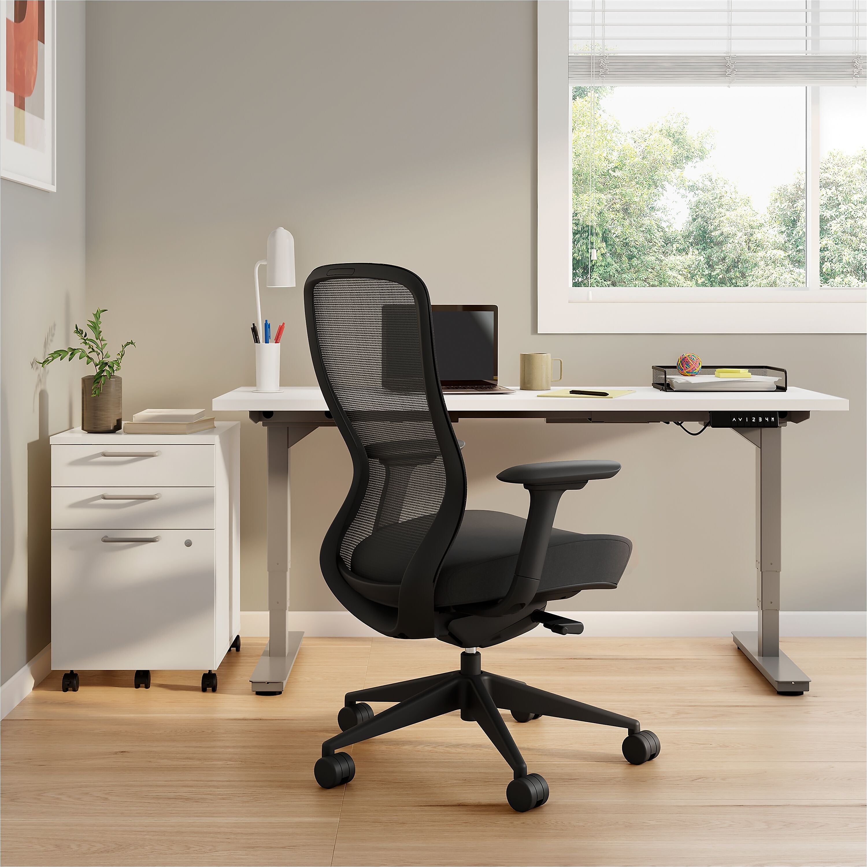 Union & Scale™ Workplace2.0™ Ayalon Ergonomic Fabric Swivel Task Chair, Black