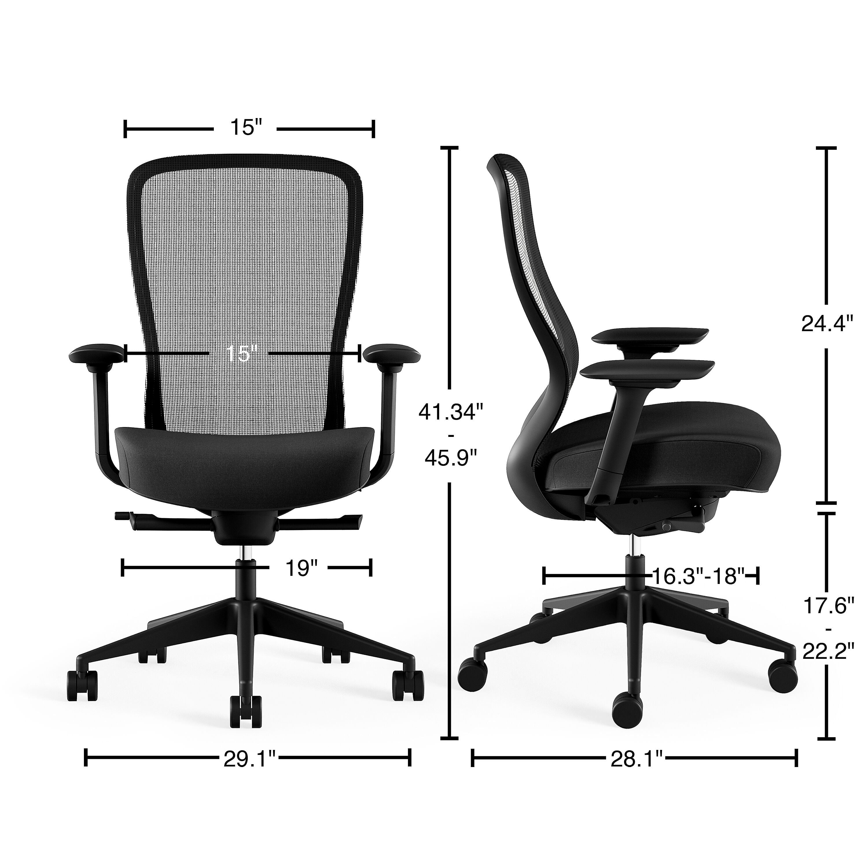 Union & Scale™ Workplace2.0™ Ayalon Ergonomic Fabric Swivel Task Chair, Black
