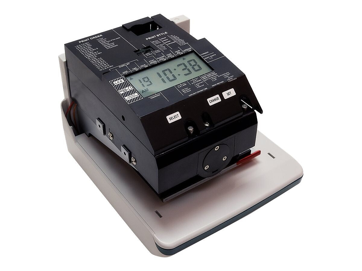 uPunch Digital Time Clock & Date Stamp Punch Card System, Black