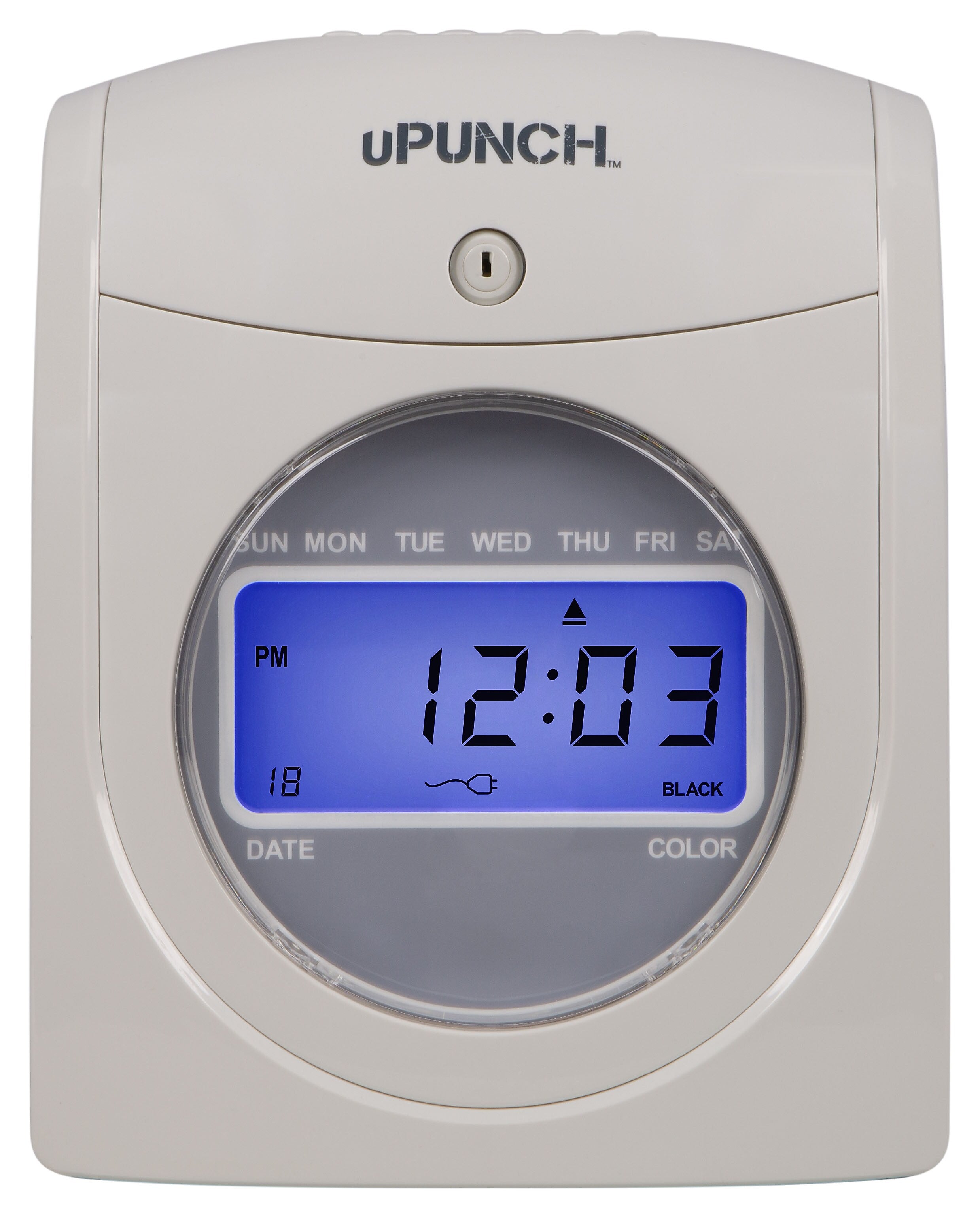 uPunch Electronic Calculating Bundle Punch Card Time Clock System, Gray/Beige