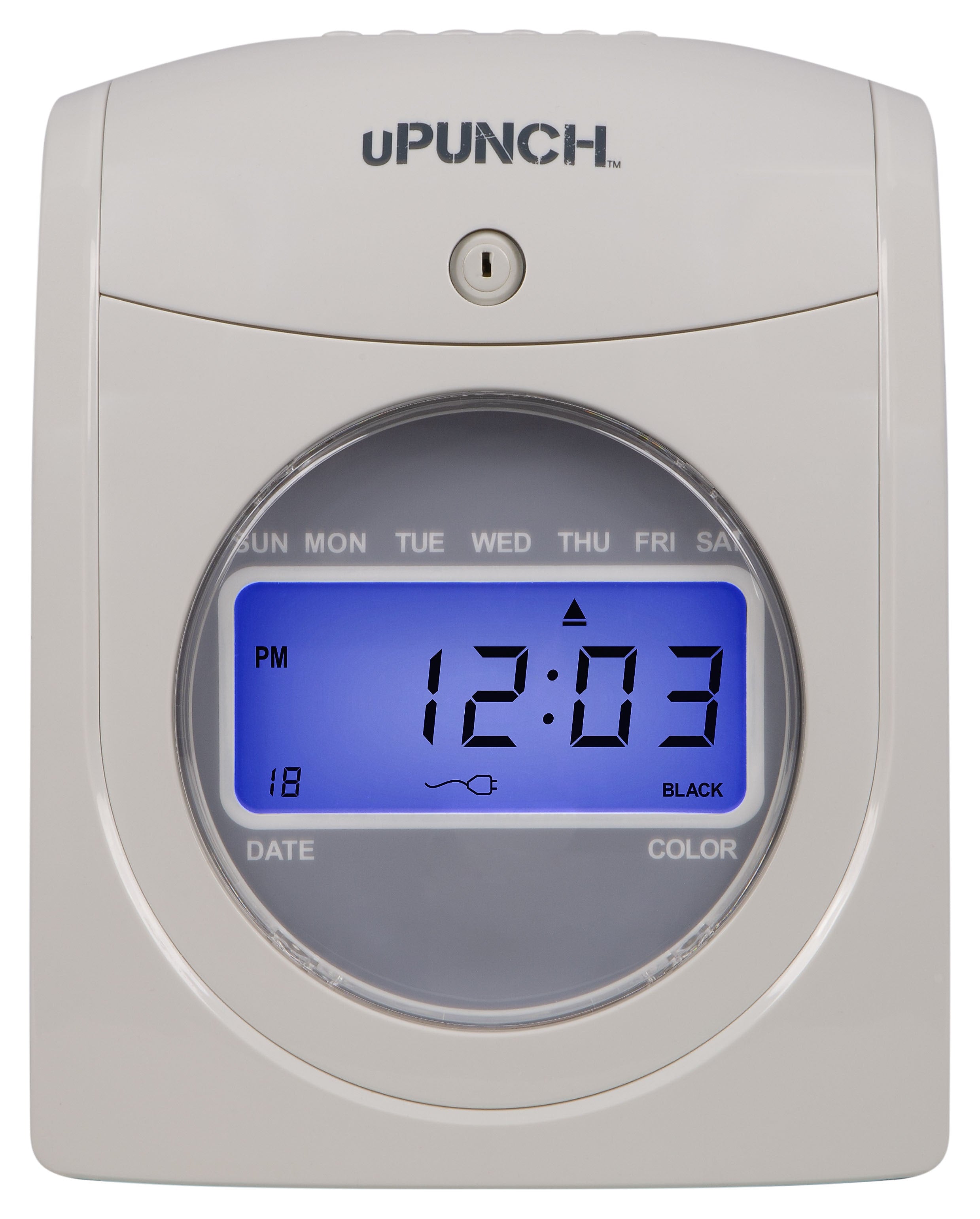 uPunch Electronic Calculating Time Clock Starter Bundle Punch Card System, White