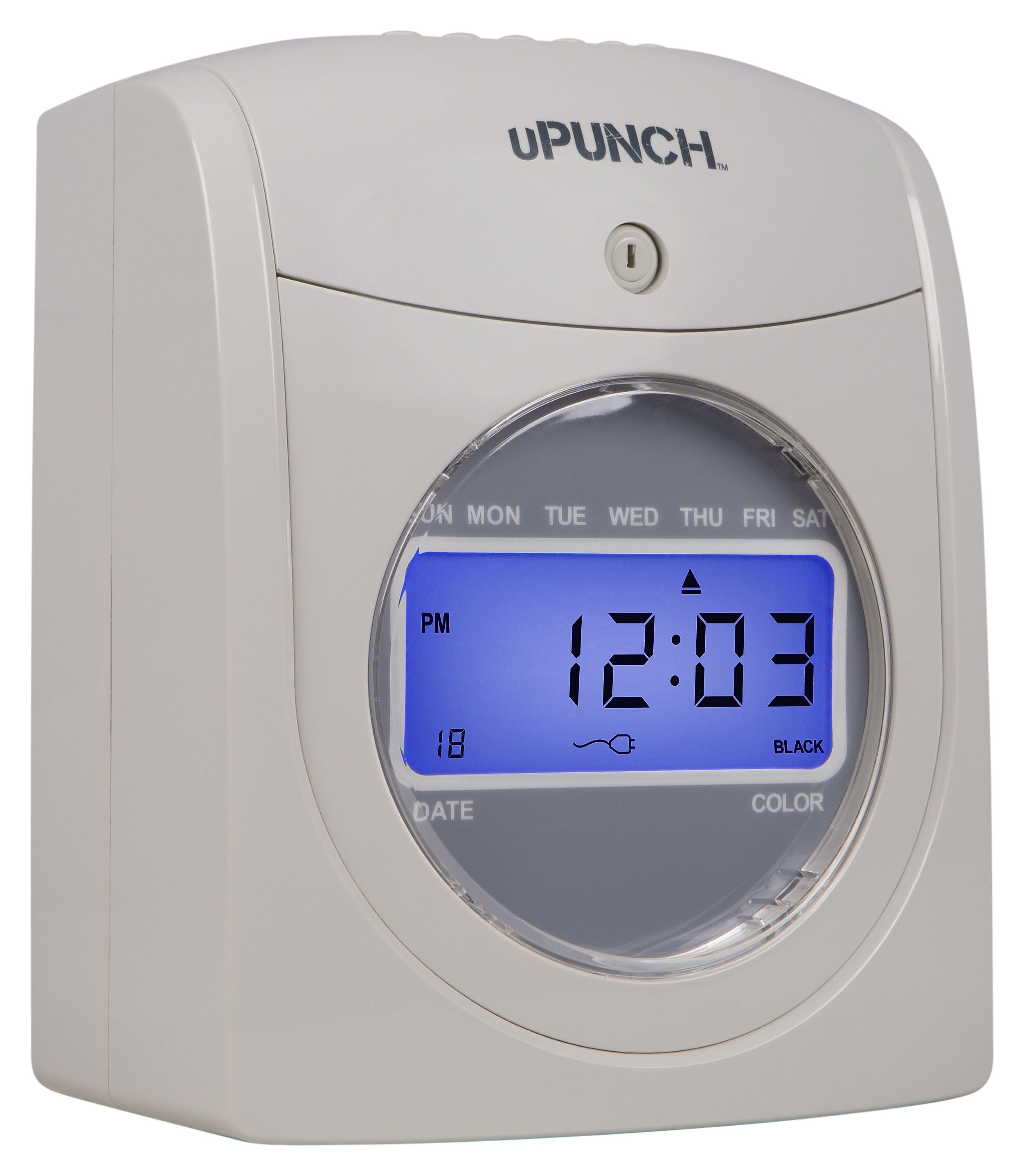 uPunch Electronic Calculating Time Clock Starter Bundle Punch Card System, White