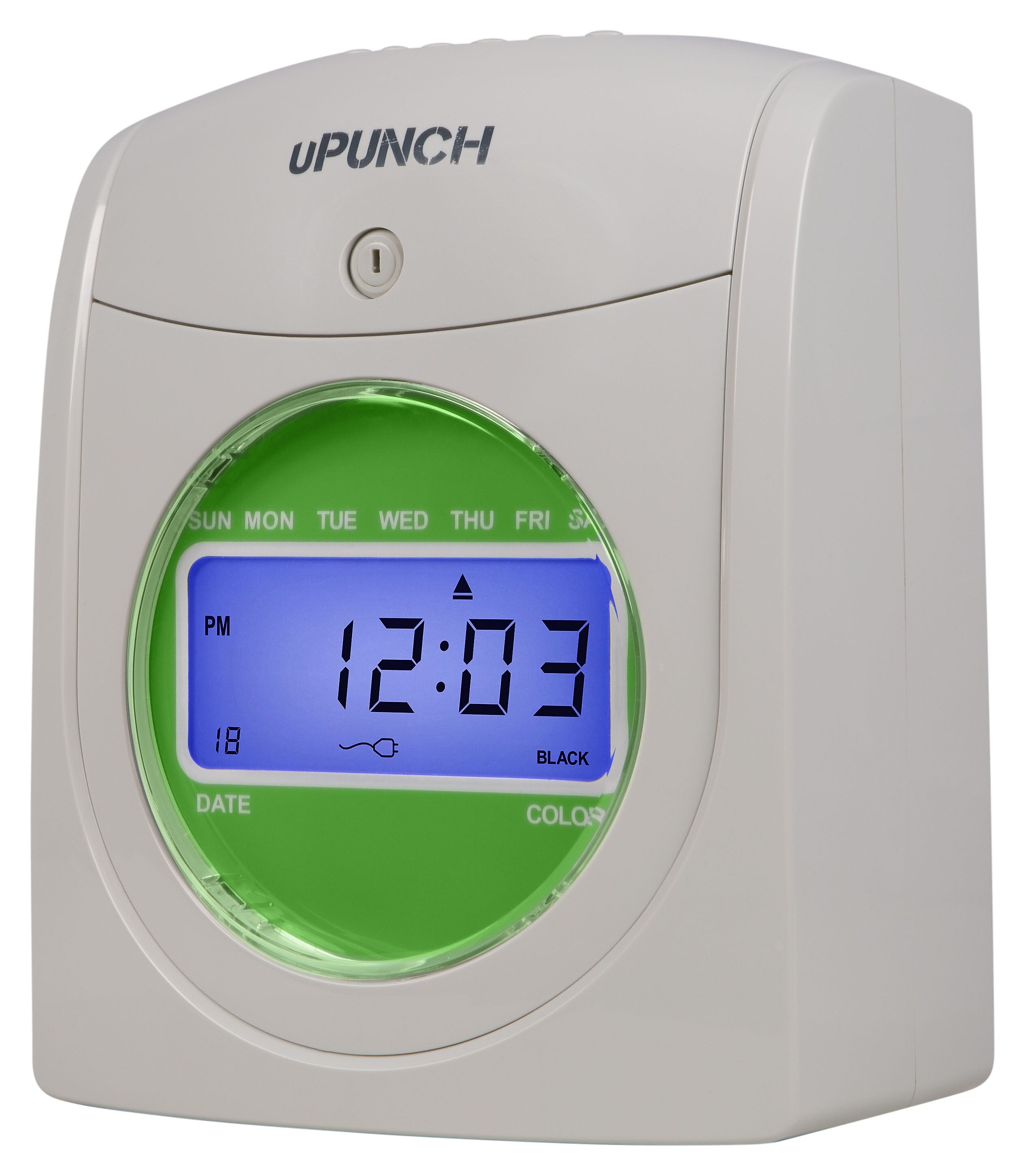 uPunch Electronic Non-Calculating Time Clock Punch Card System Bundle, White