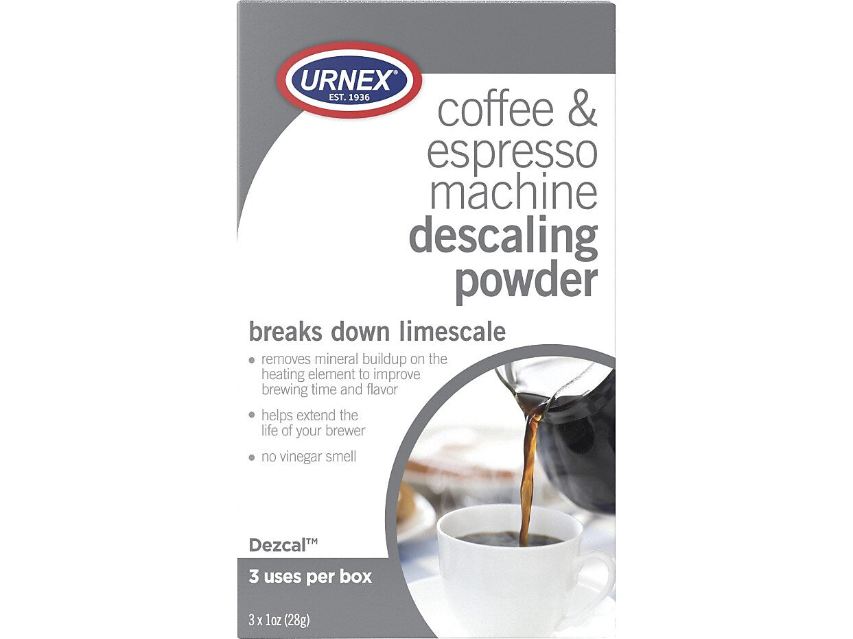 Urnex Coffee and Espresso Machine Descaling Powder, 1 Oz., 3/Box