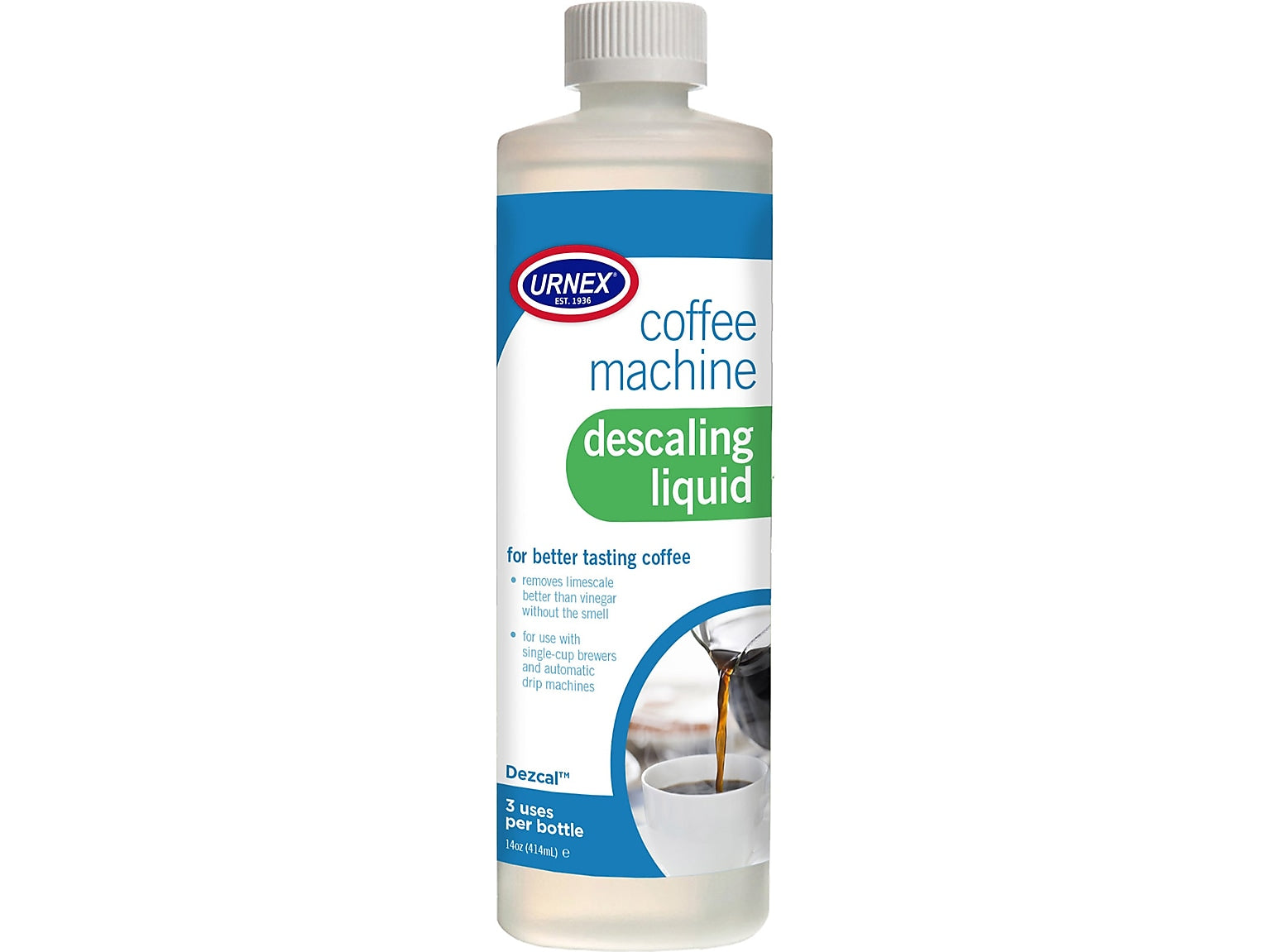 Urnex Coffee Machine Descaling Liquid, 14 Fl. Oz.