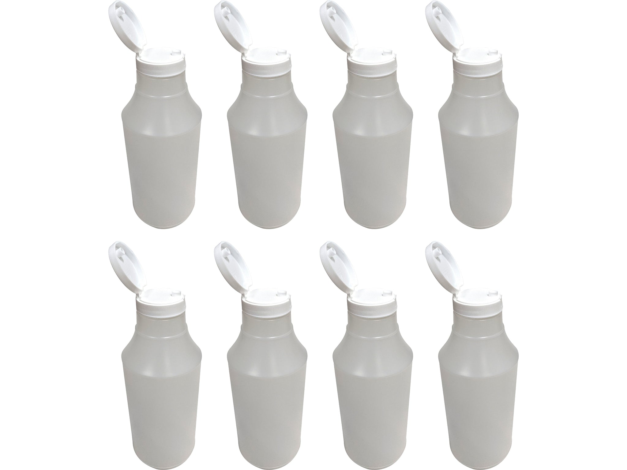 US Chemical & Plastics Flip Top Bottle, White, 8/Box