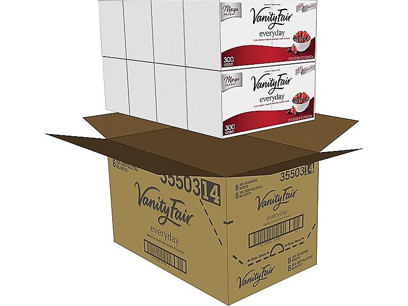 Vanity Fair Everyday Luncheon Napkins, 2-Ply, White, 2400/Carton