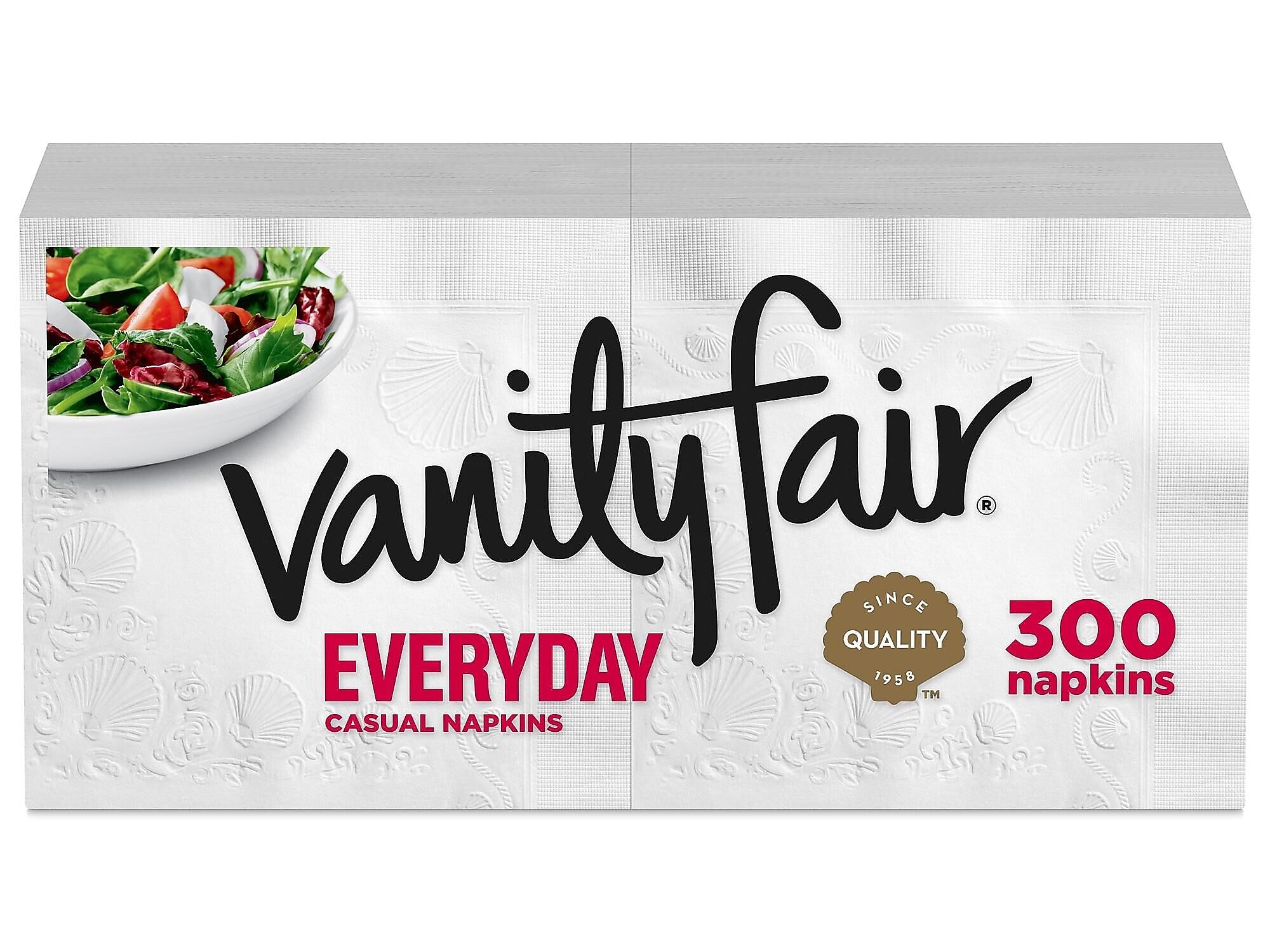Vanity Fair Everyday Luncheon Napkins, 2-Ply, White, 2400/Carton