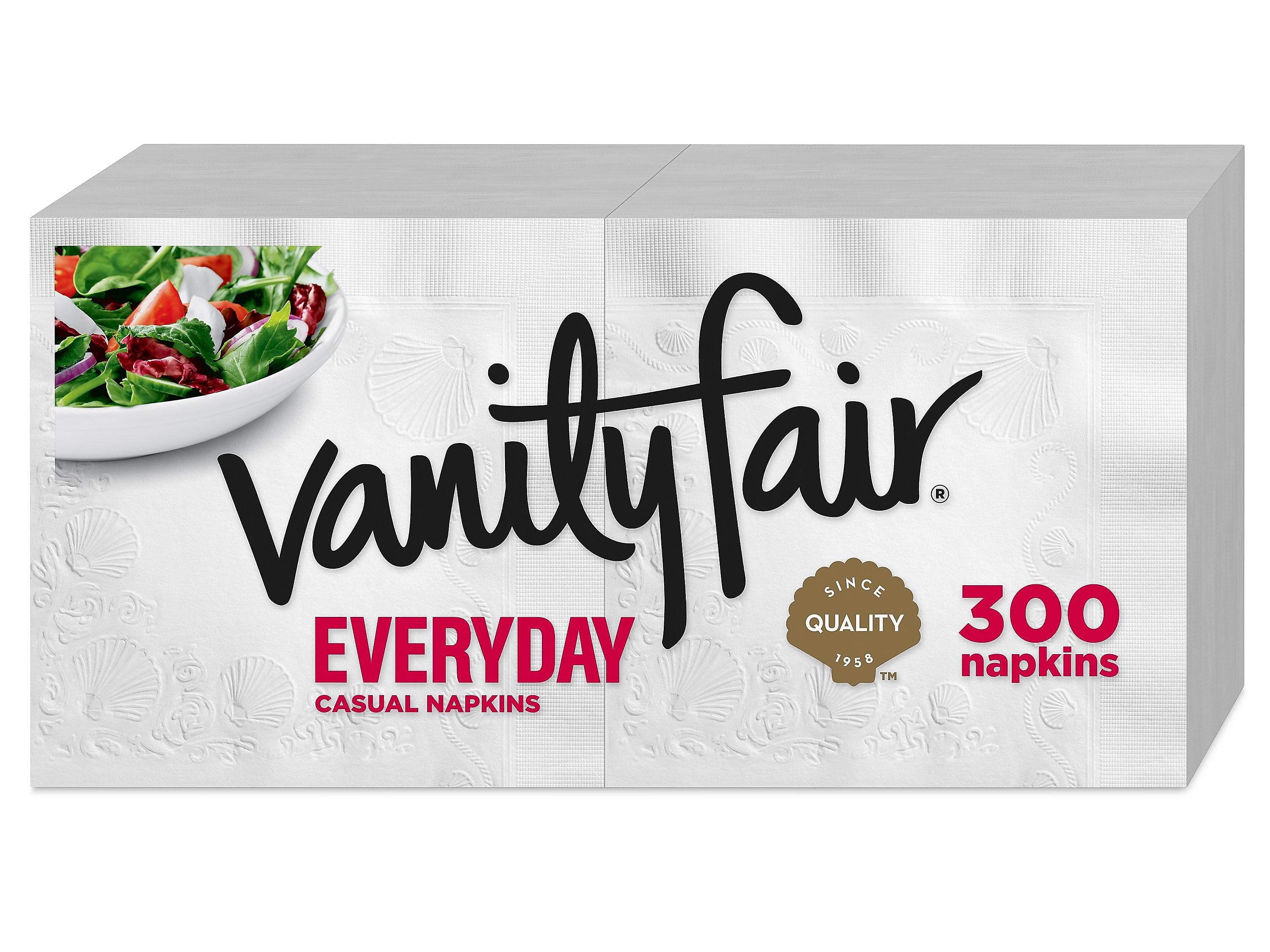Vanity Fair Everyday Luncheon Napkins, 2-Ply, White, 300/Pack